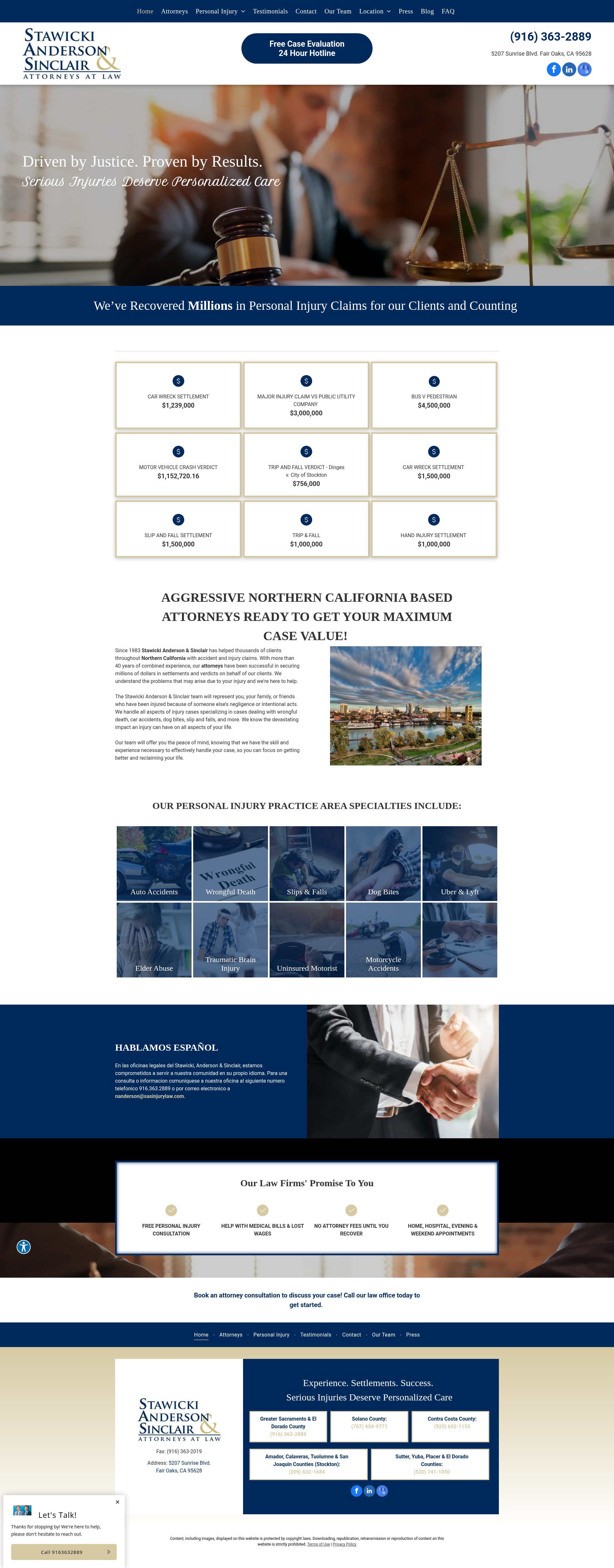 Screenshot of sasinjurylaw.com