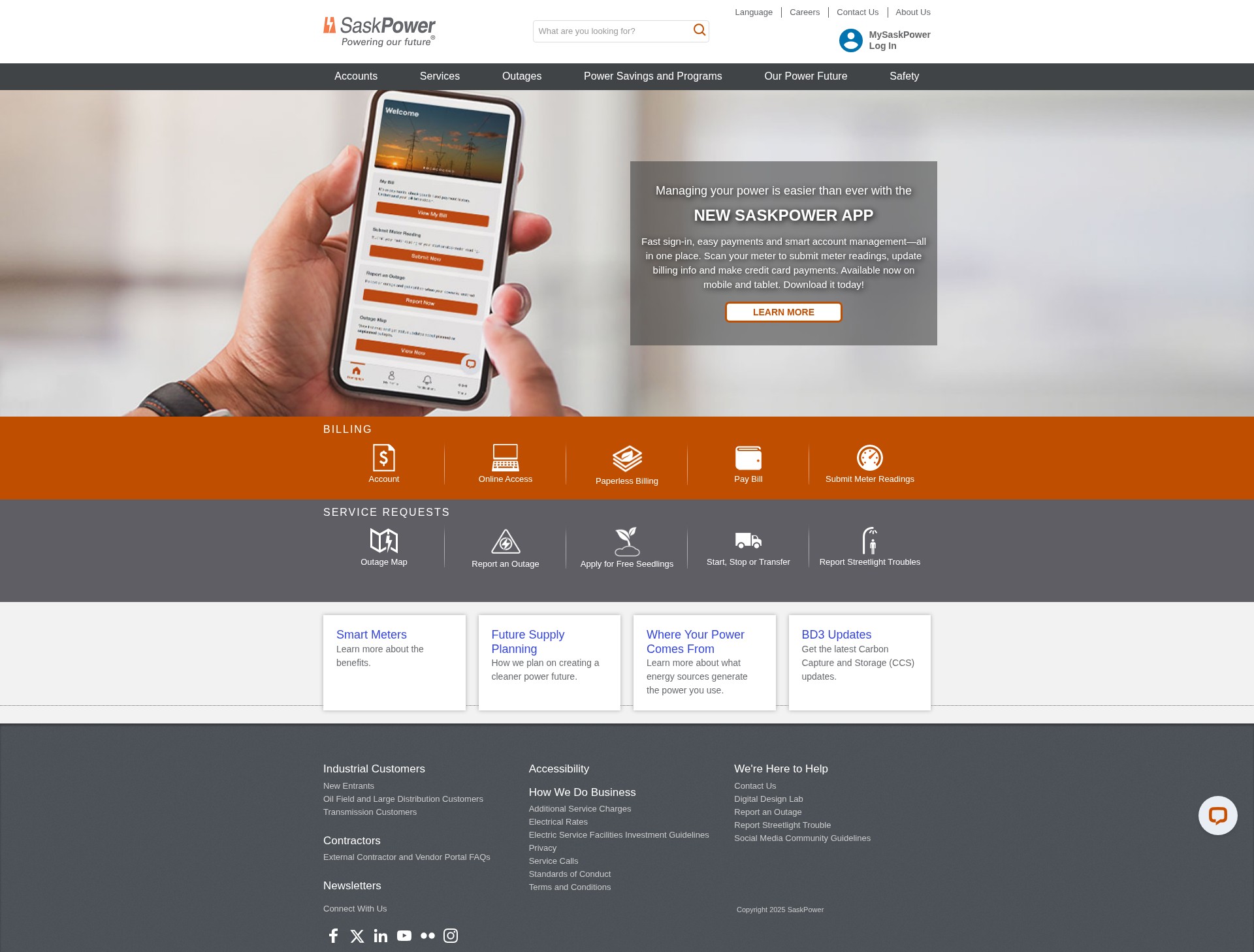 Screenshot of saskpower.com