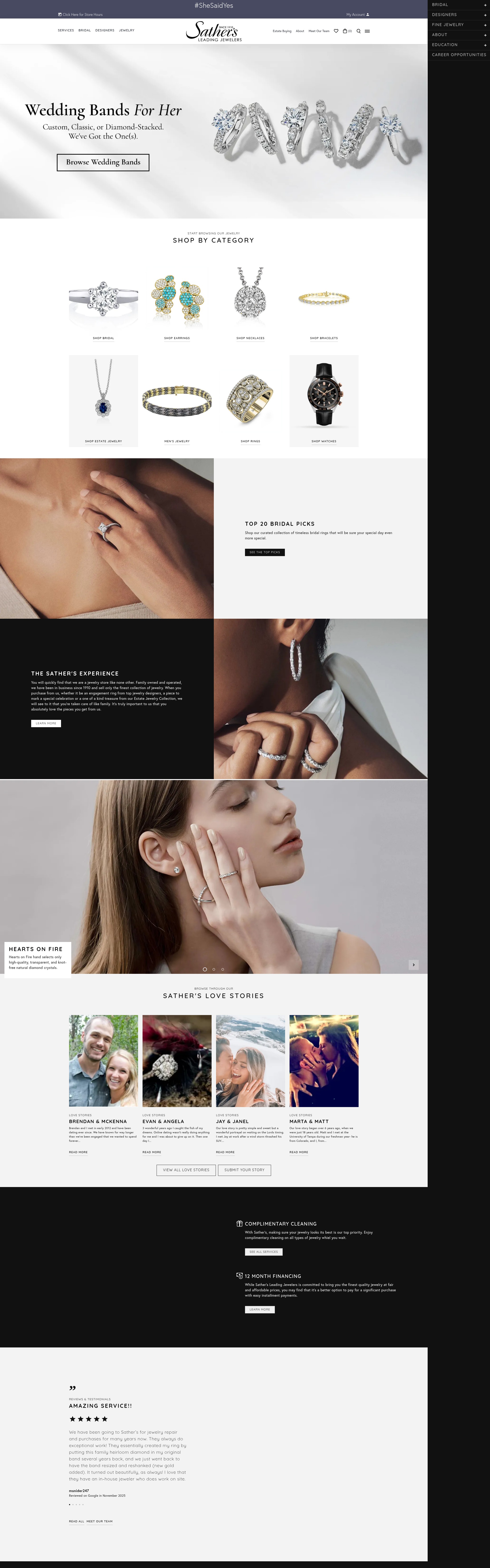 Screenshot of sathersjewelers.com
