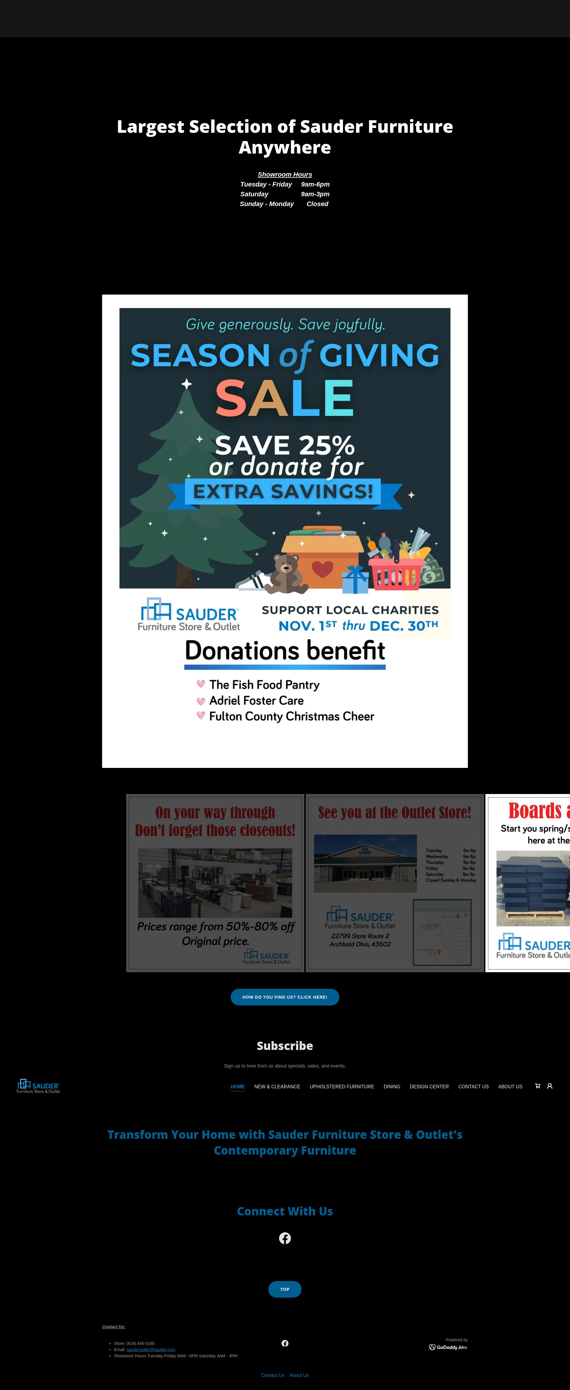 Screenshot of sauderoutlet.com