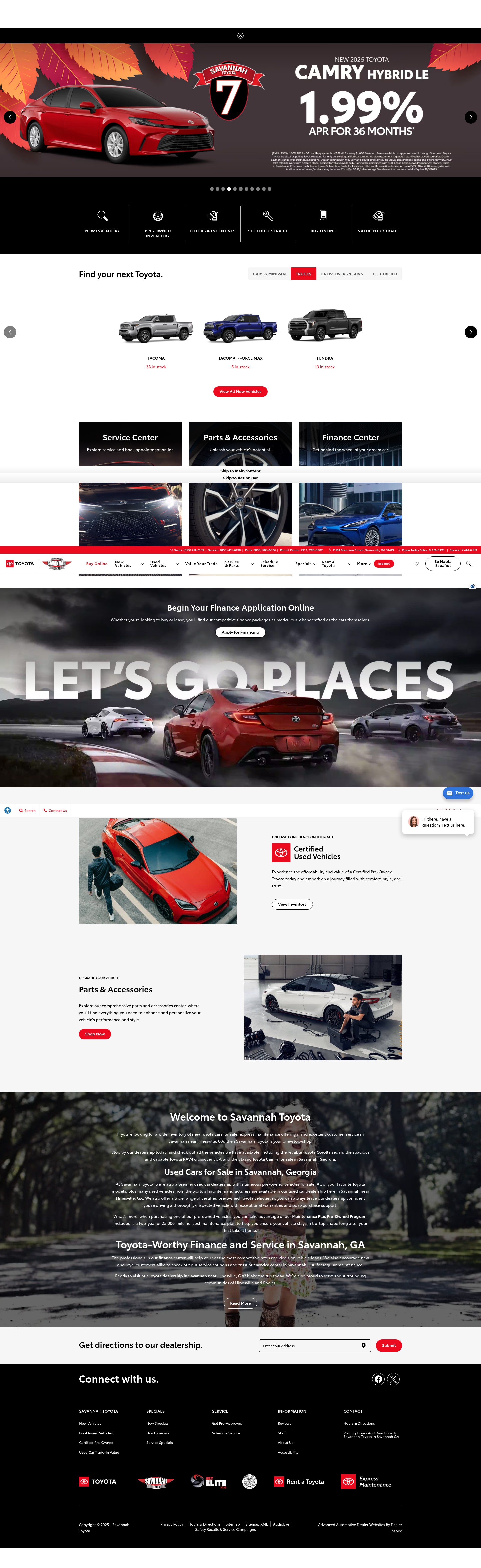 Screenshot of savannahtoyota.com