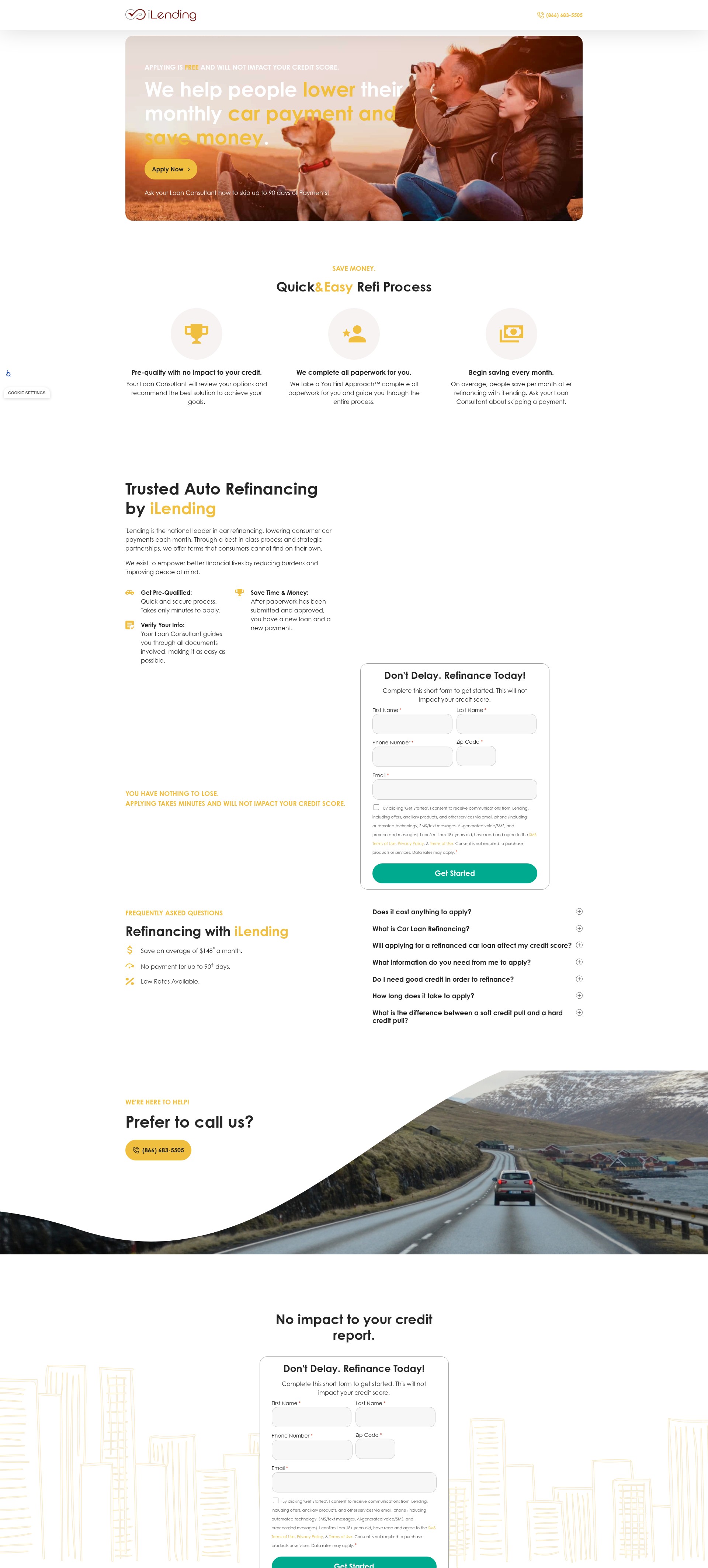 Screenshot of save.ilendingcarloanrefinancing.com
