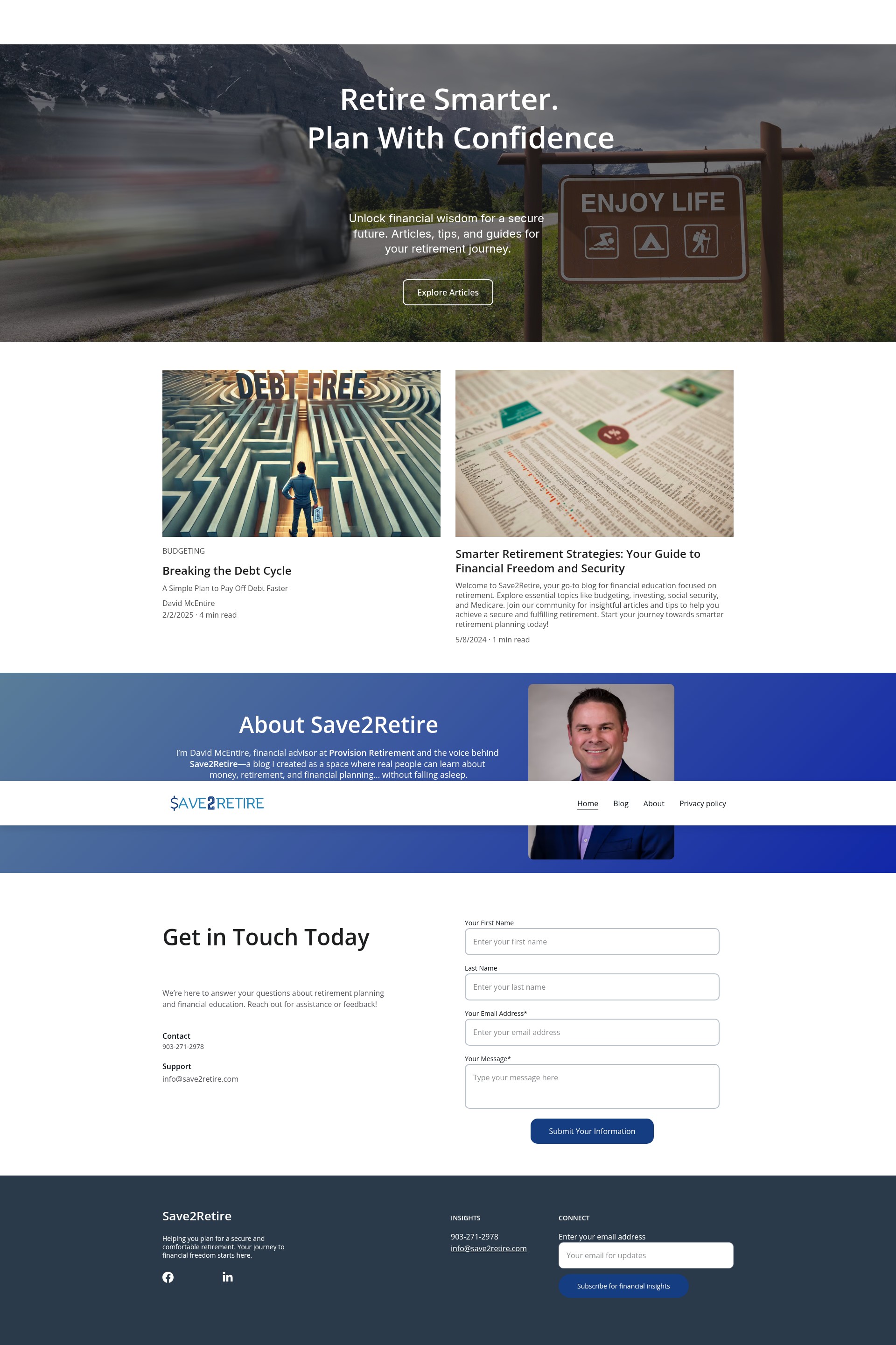 Screenshot of save2retire.com