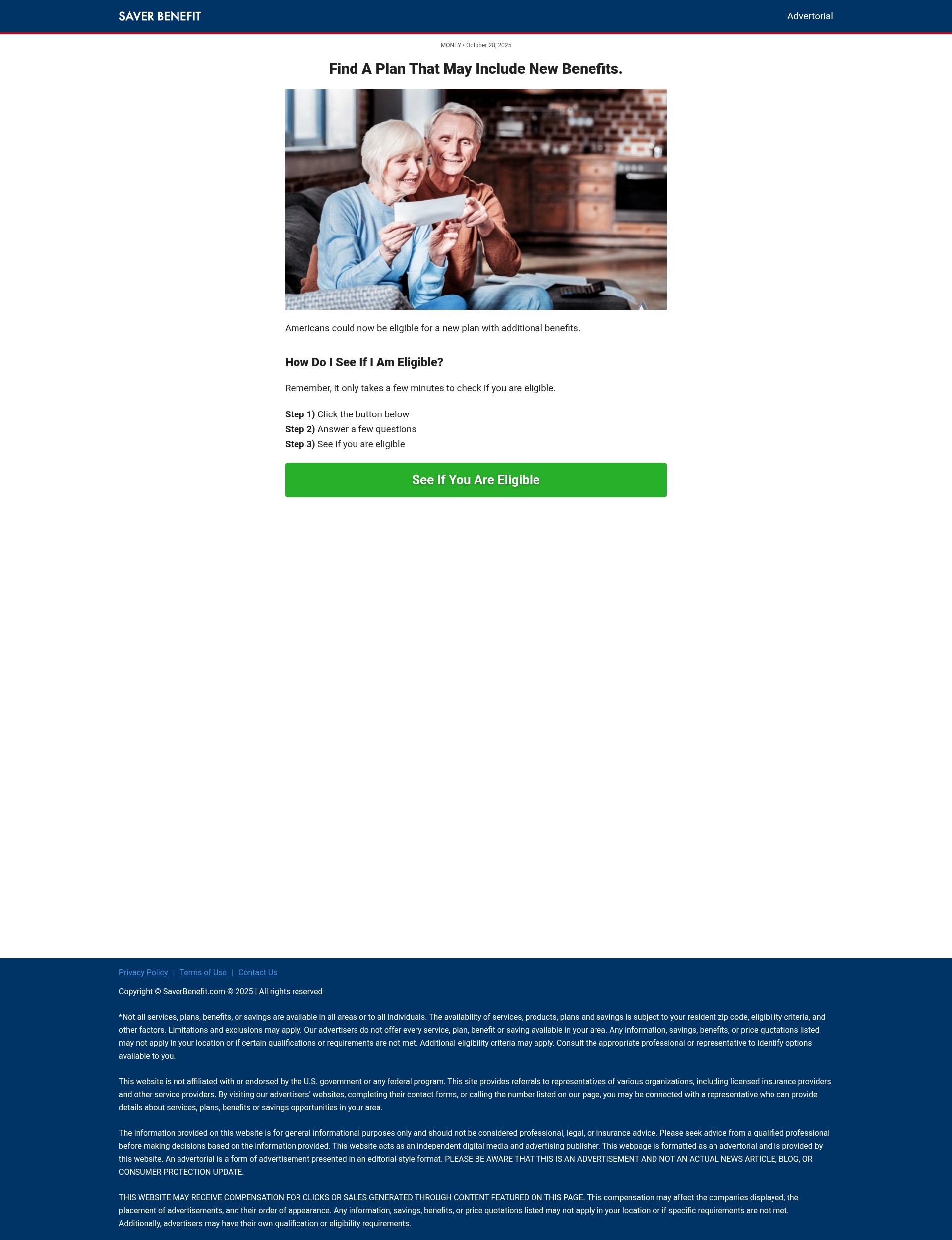 Screenshot of saverbenefit.com