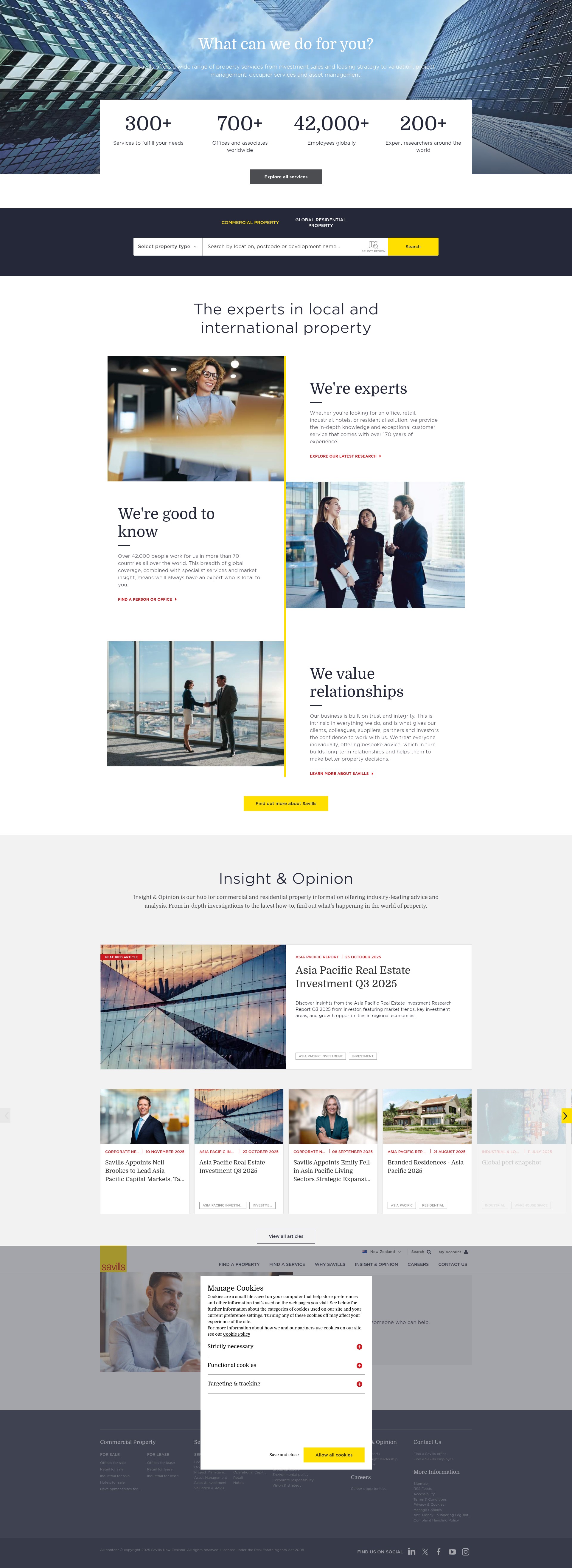 Screenshot of savills.co.nz