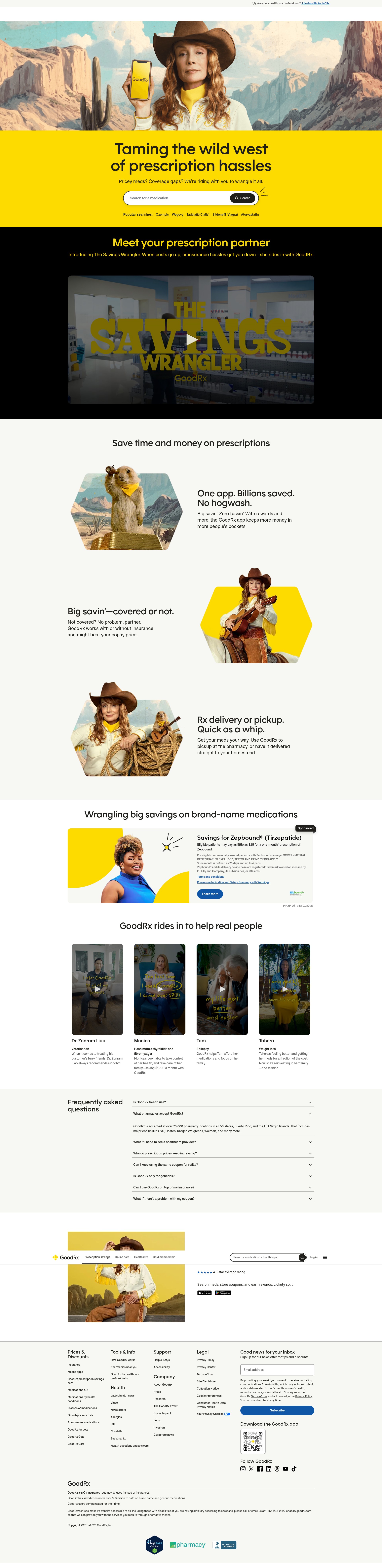 Screenshot of savingswrangler.com