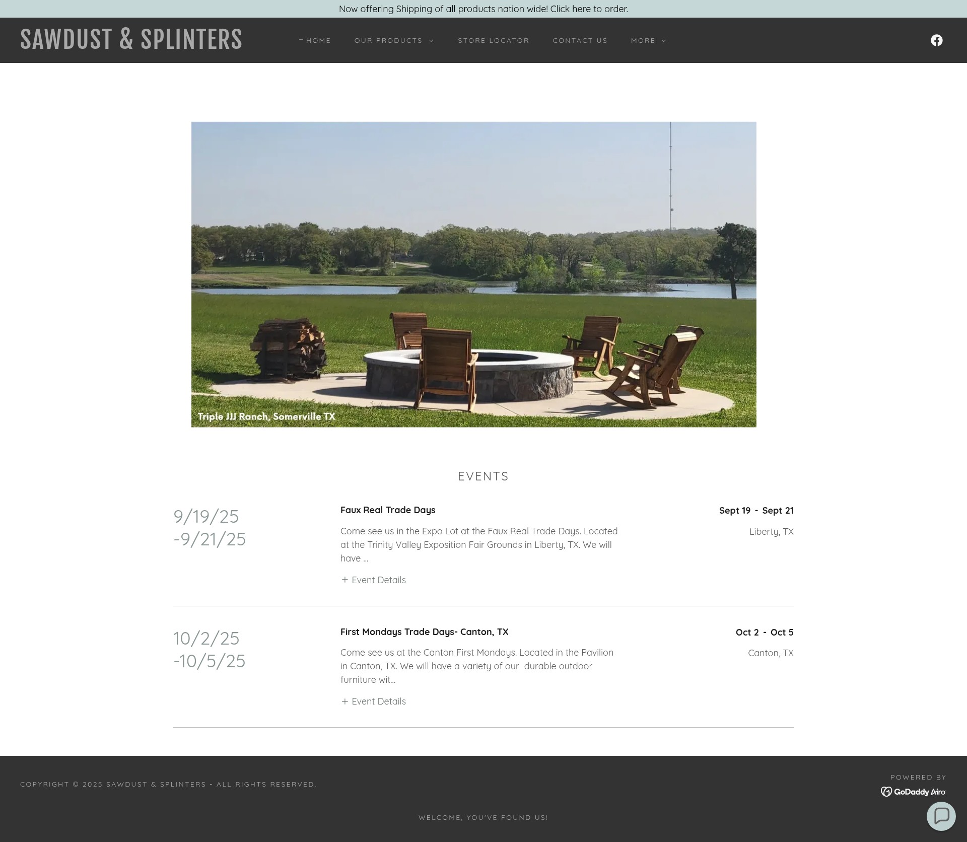 Screenshot of sawdustandsplinters.net
