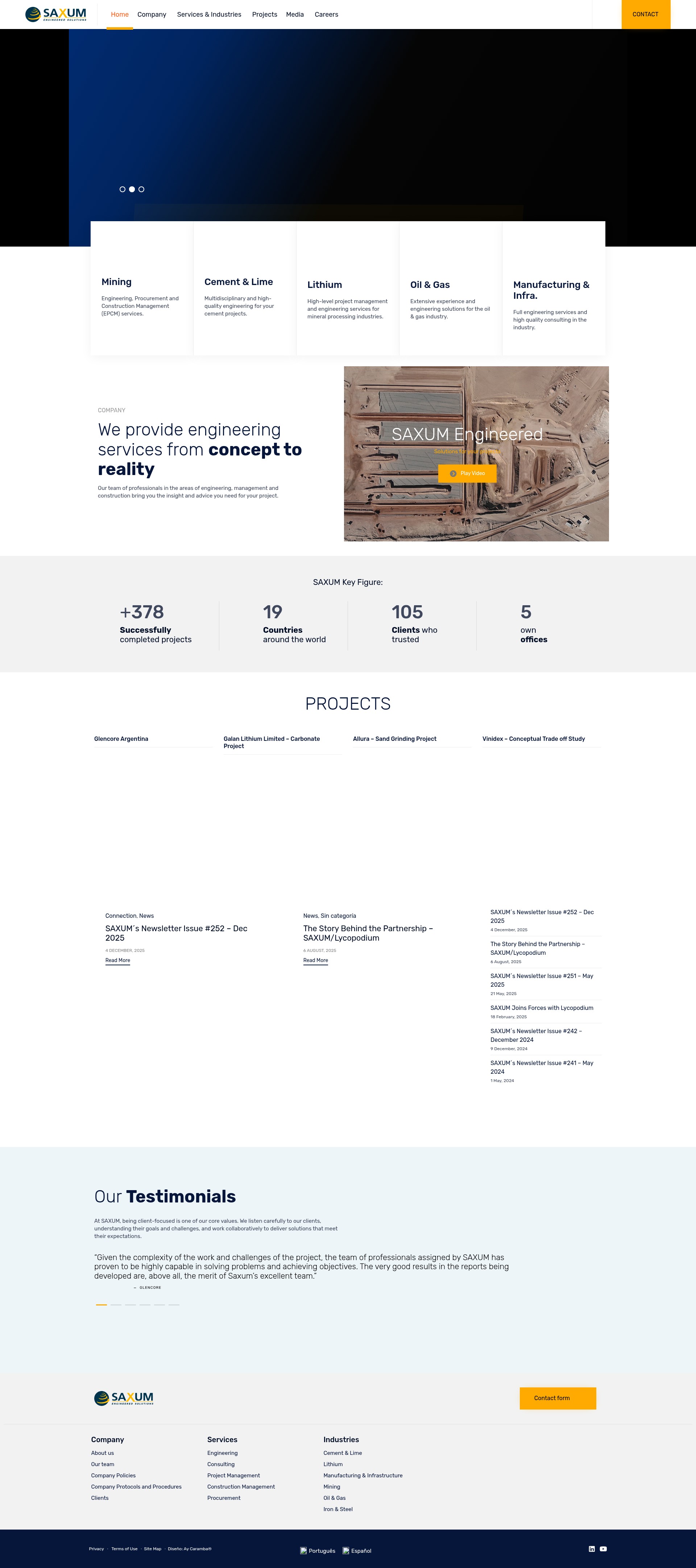 Screenshot of saxum.us