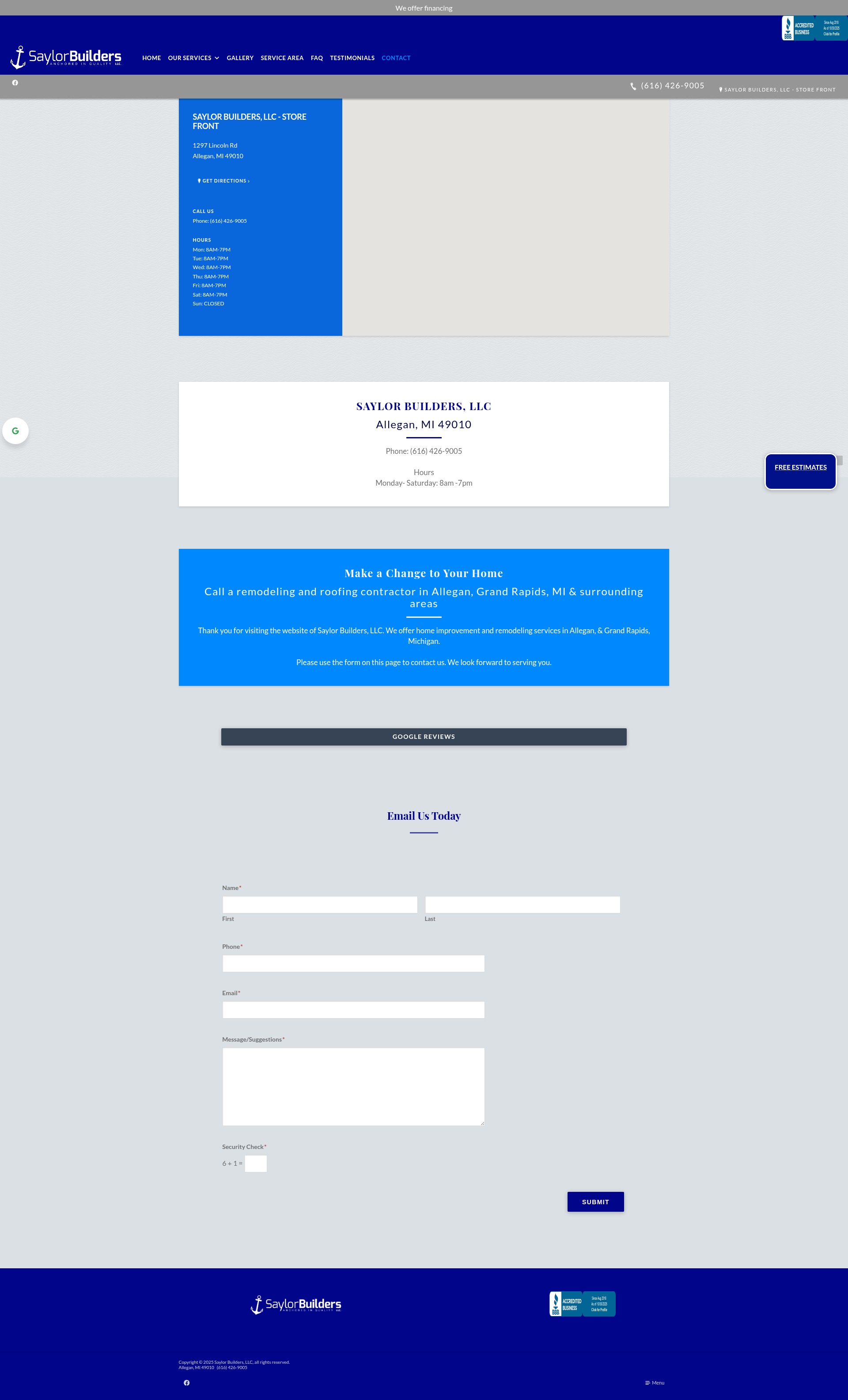 Screenshot of saylorbuilders.com