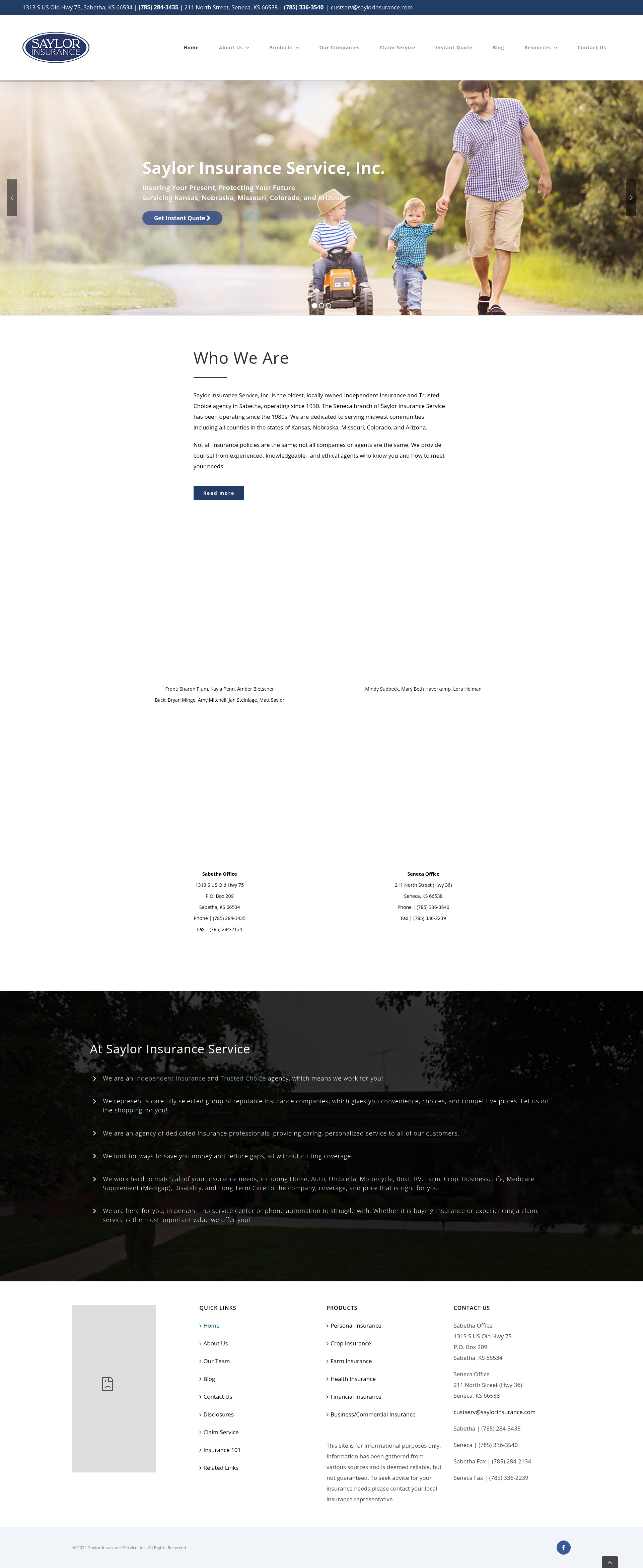 Screenshot of saylorinsurance.com
