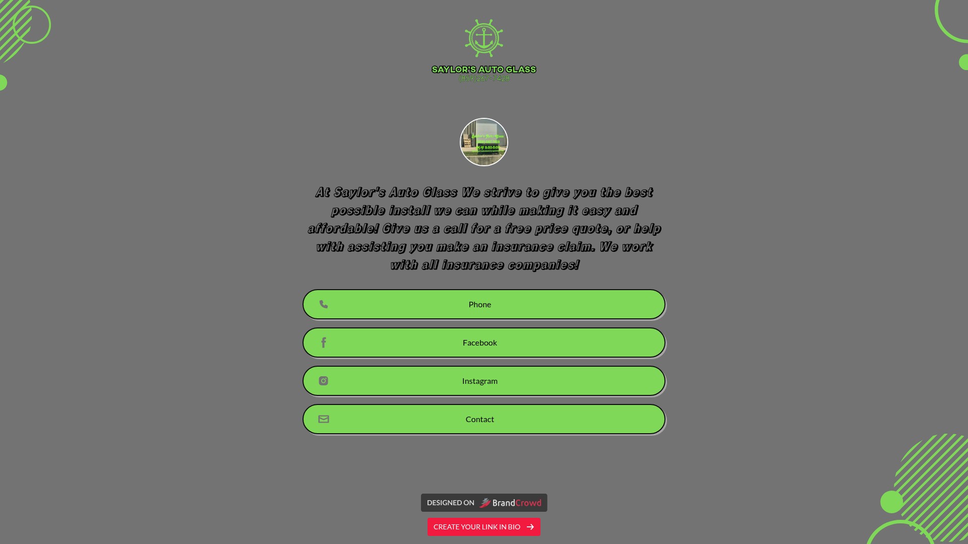 Screenshot of saylorsautoglass.com