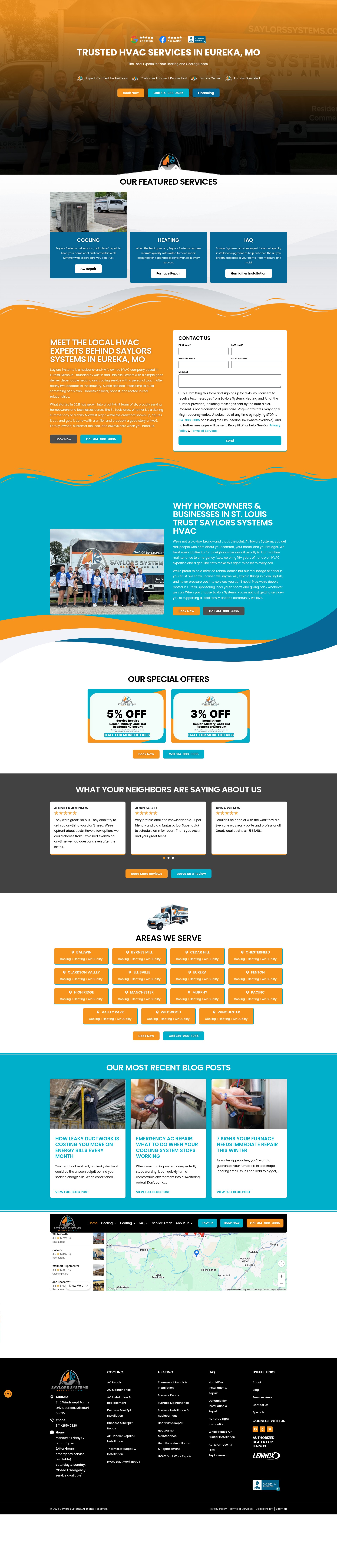 Screenshot of saylorssystems.com