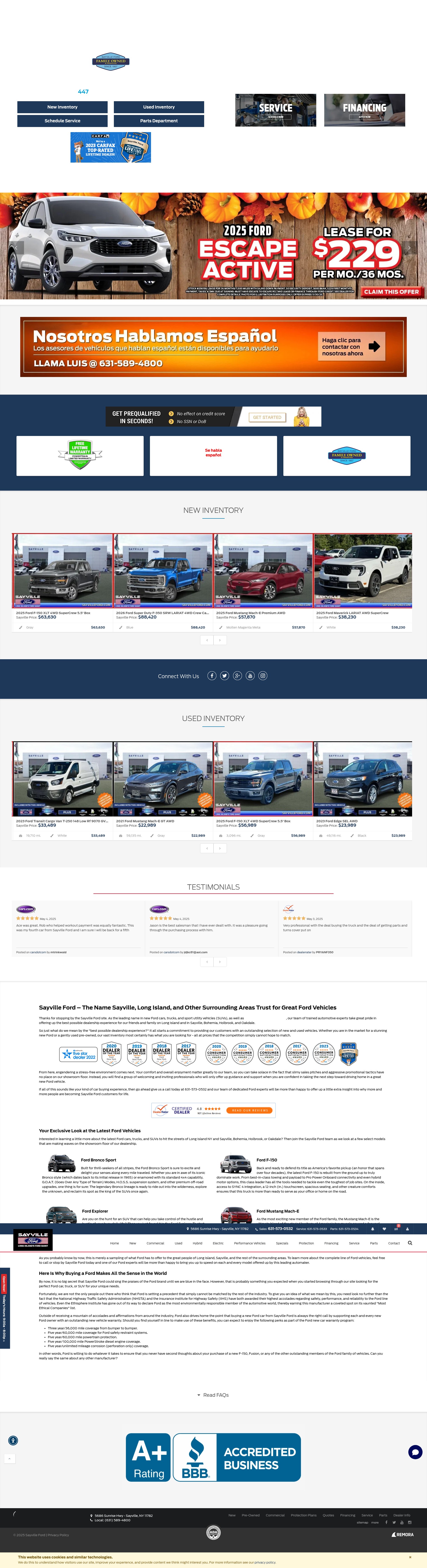 Screenshot of sayvilleford.com