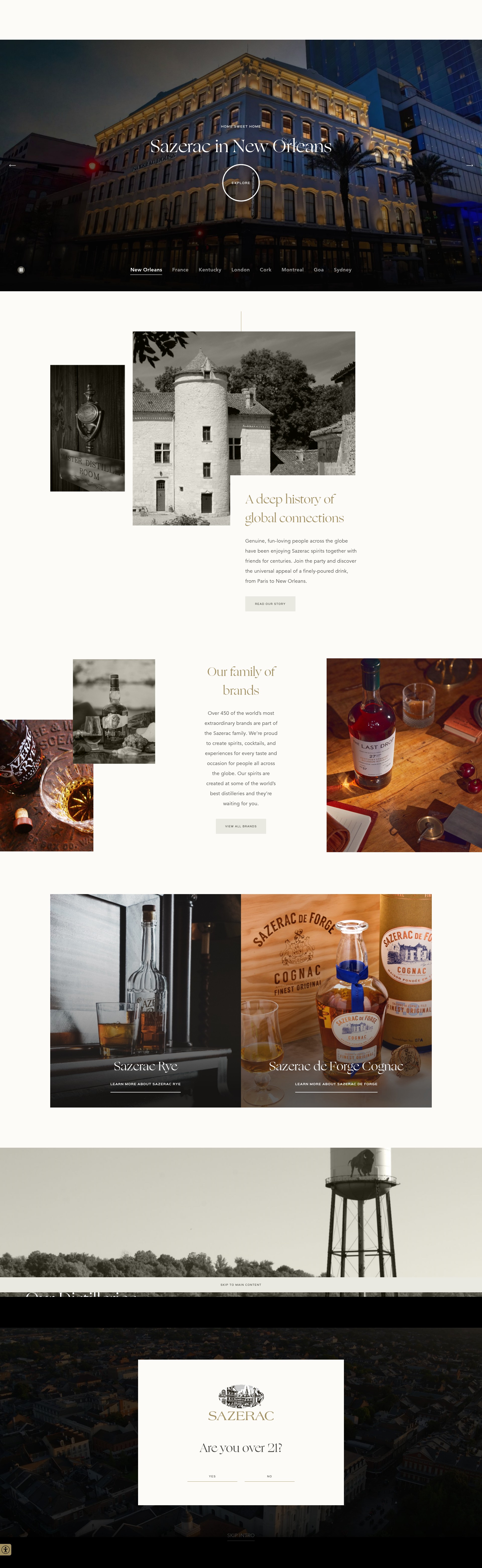 Screenshot of sazerac.com