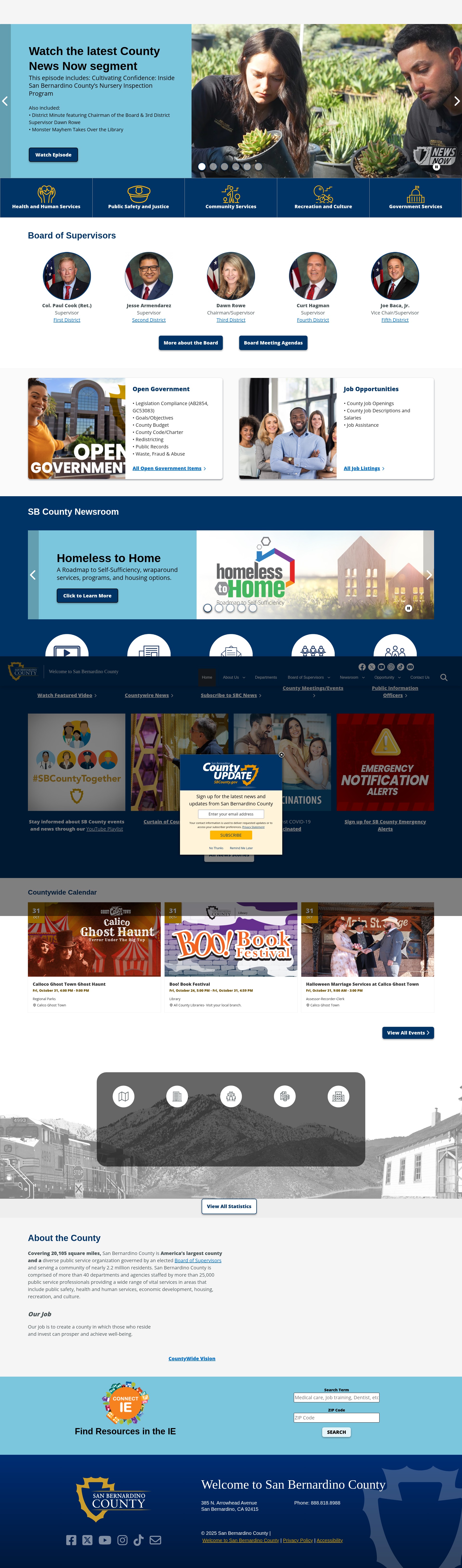 Screenshot of sbcounty.gov