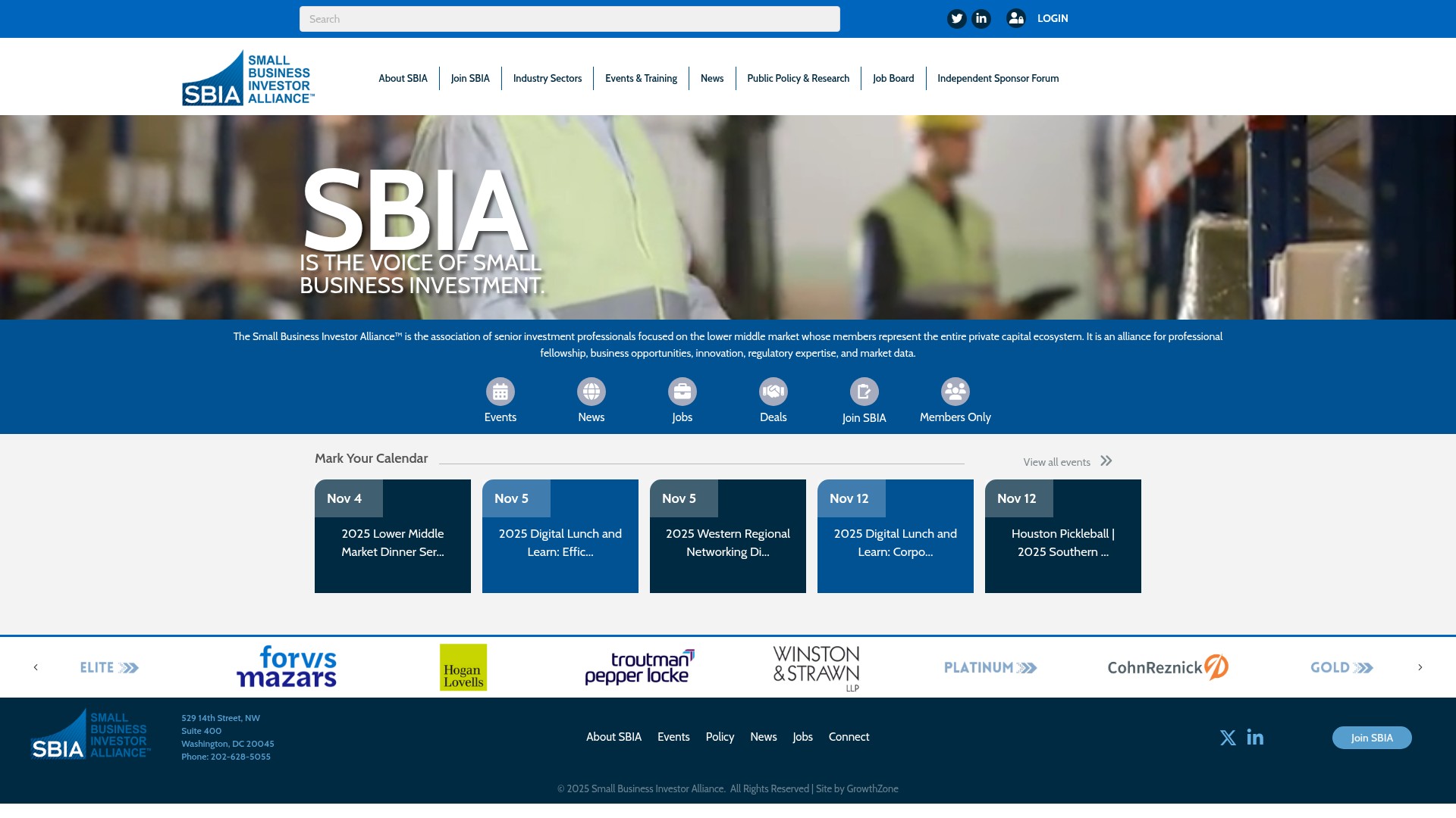 Screenshot of sbia.org
