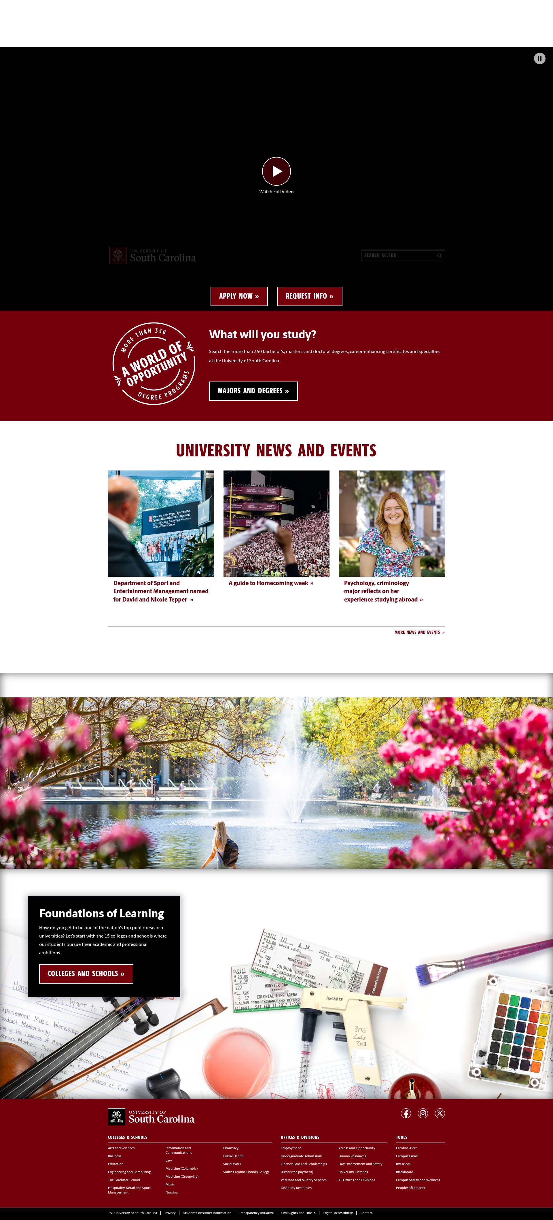Screenshot of sc.edu