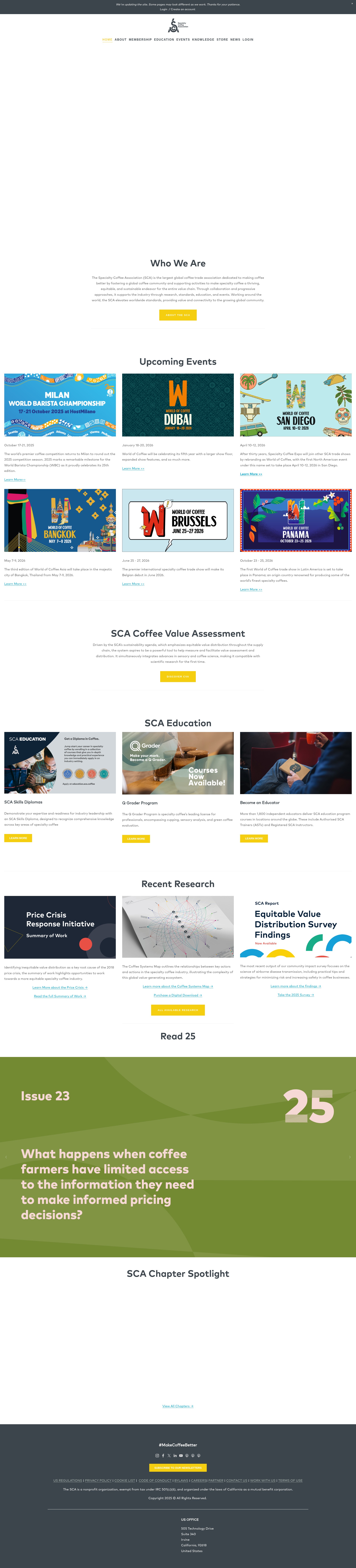 Screenshot of sca.coffee