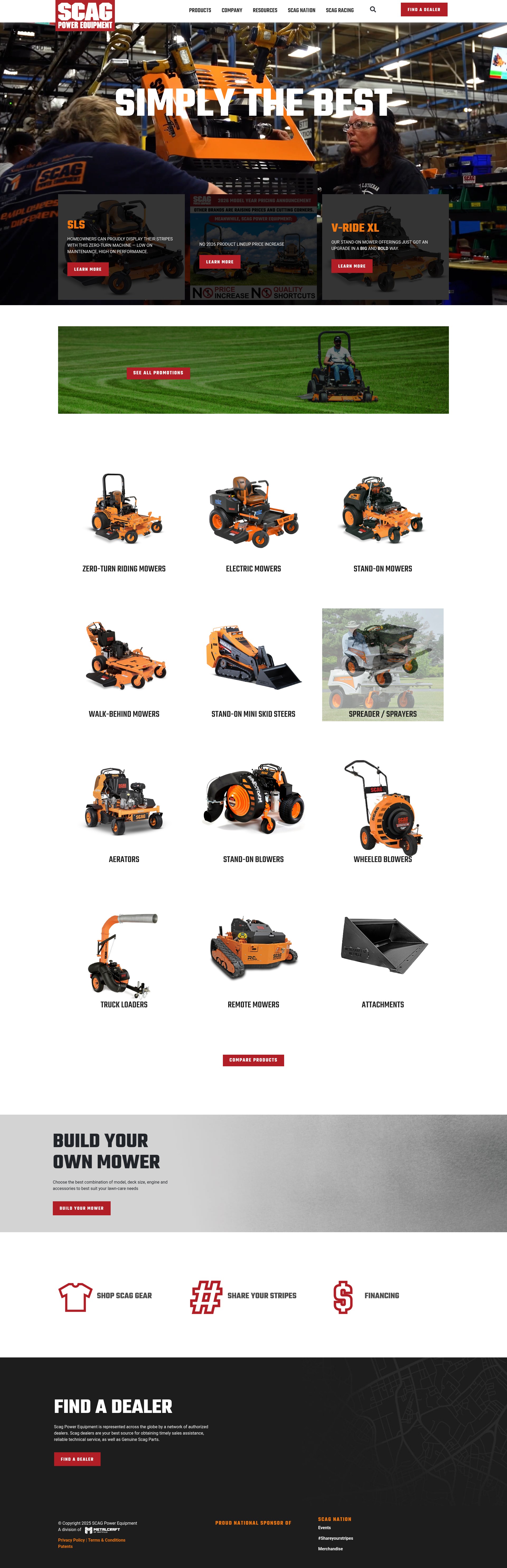 Screenshot of scag.com