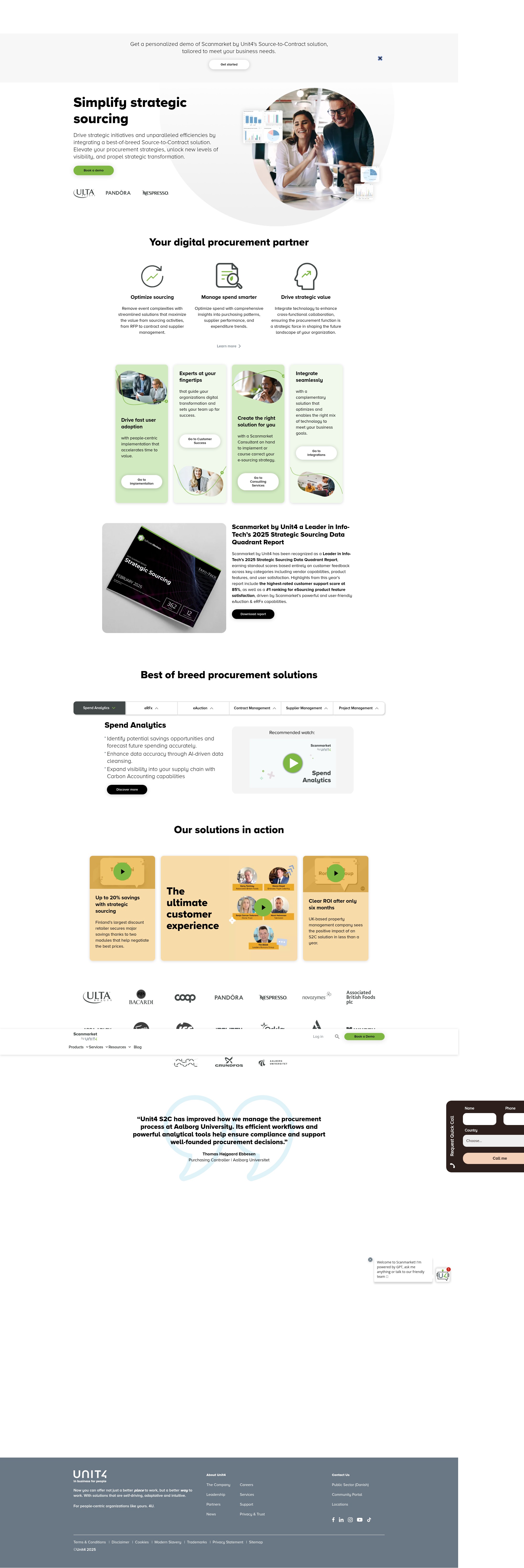 Screenshot of scanmarket.unit4.com