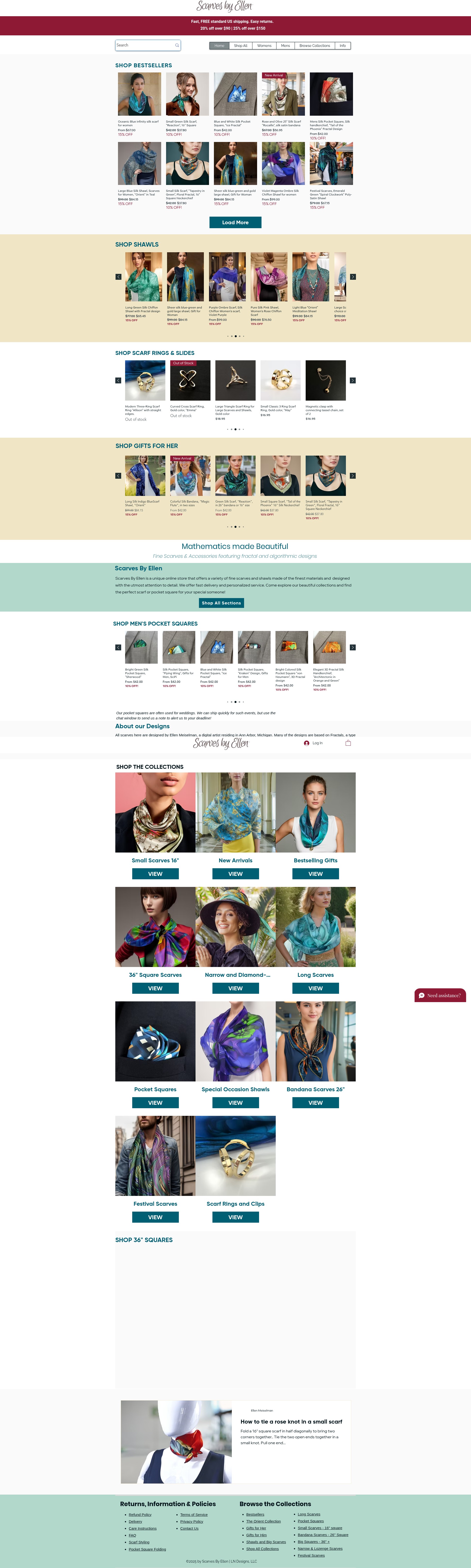 Screenshot of scarvesbyellen.com