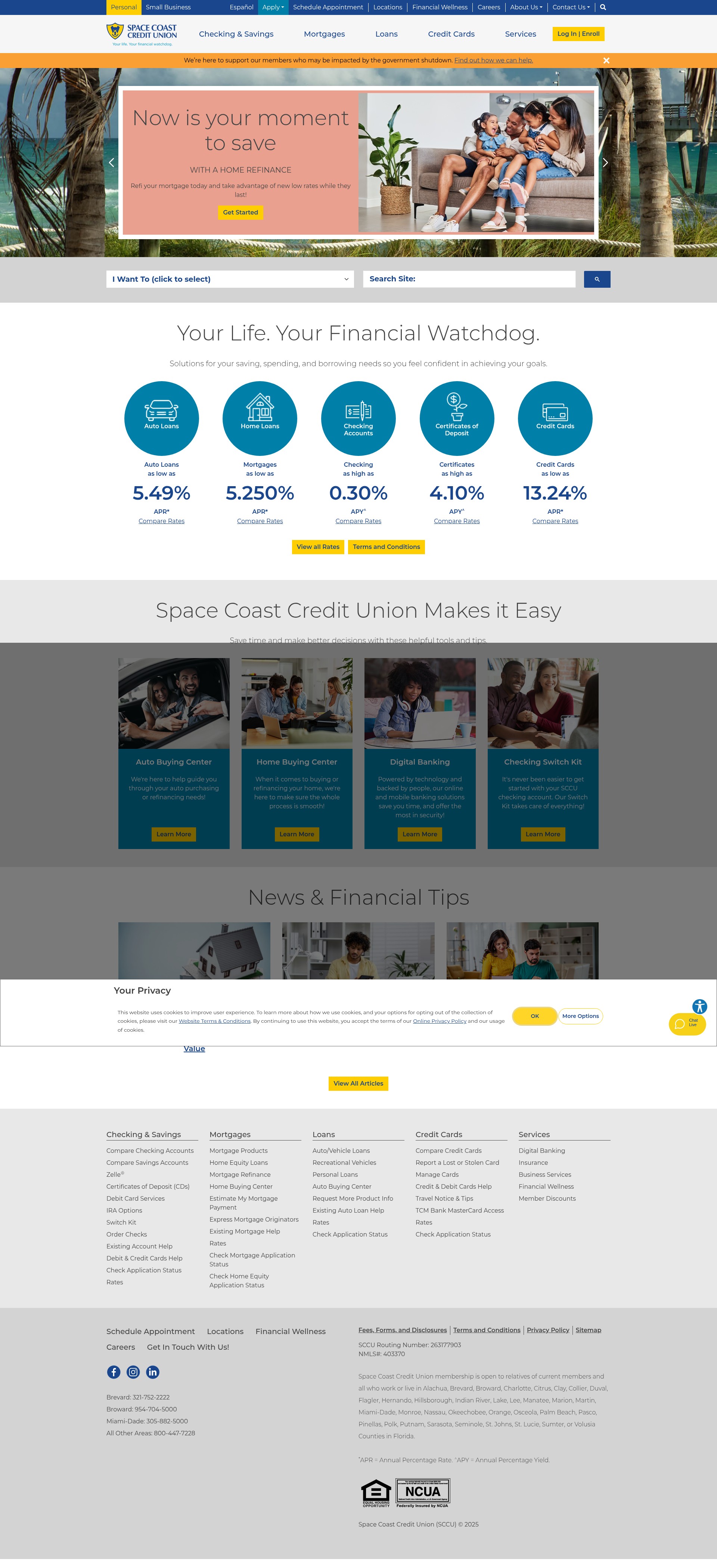 Screenshot of sccu.com