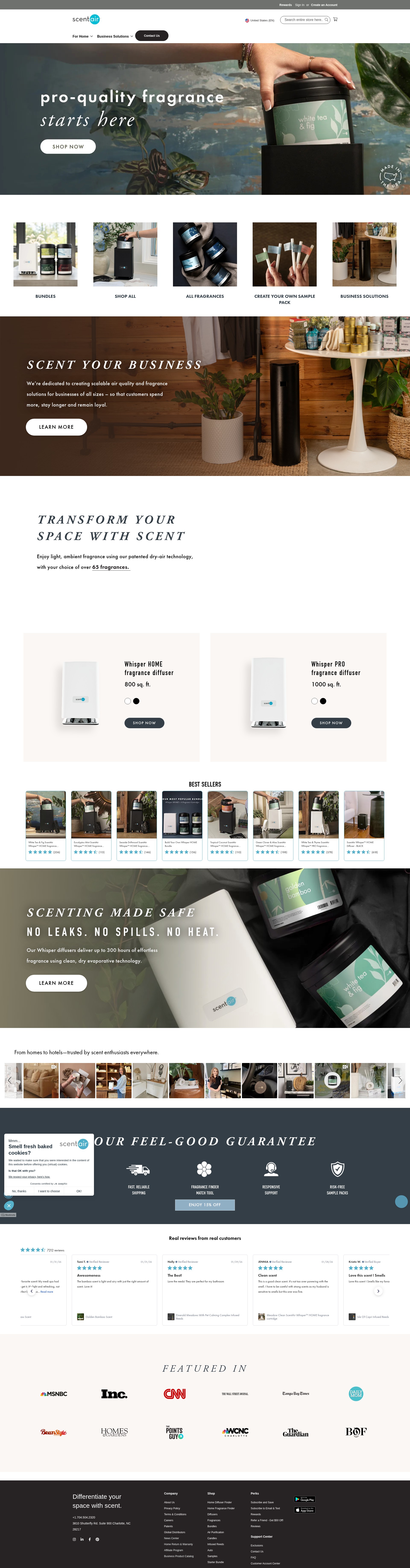 Screenshot of scentair.com
