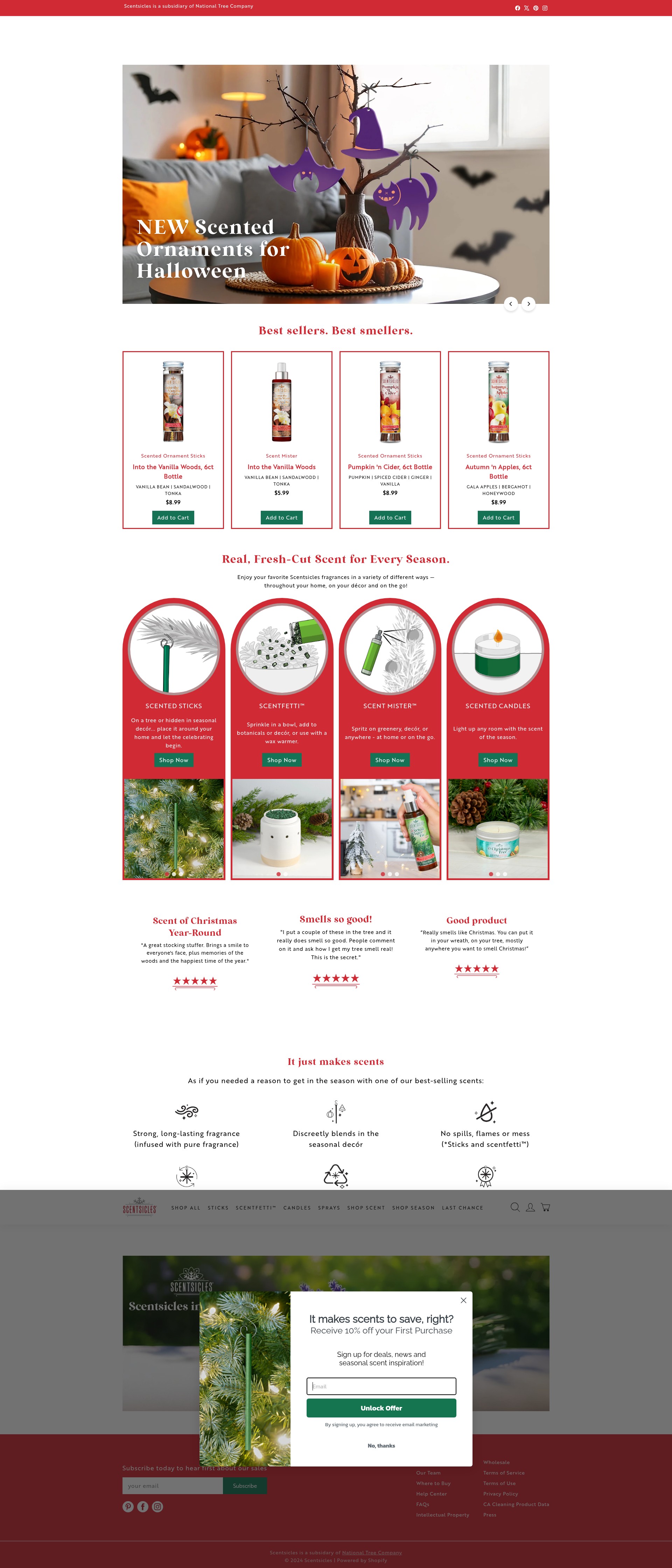 Screenshot of scentsicles.com