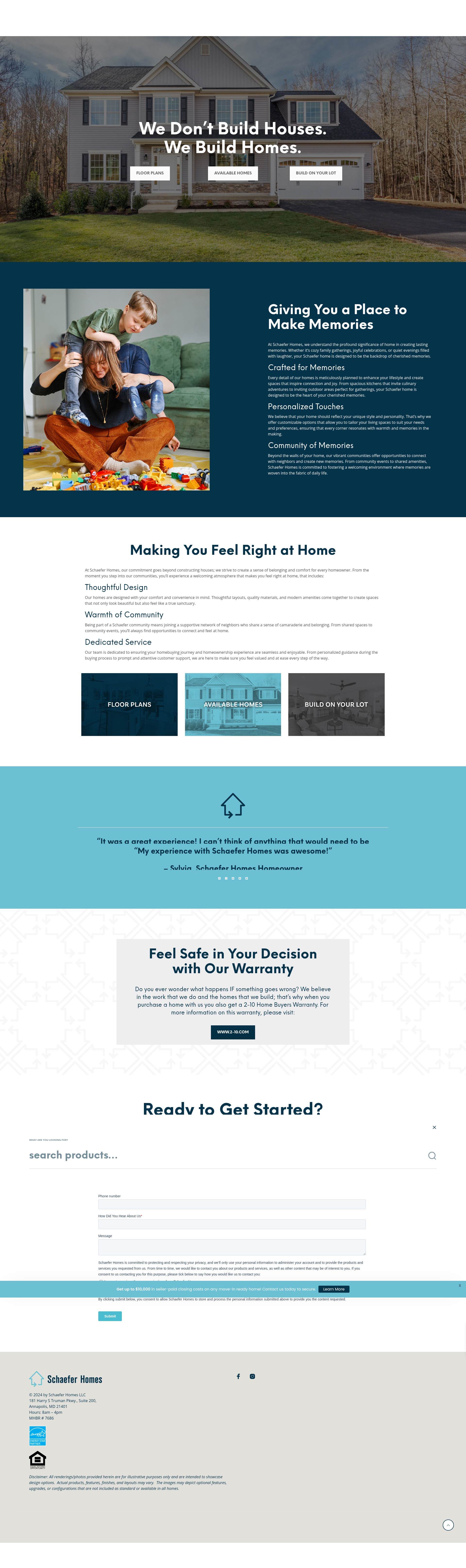 Screenshot of schaeferbuilthomes.com