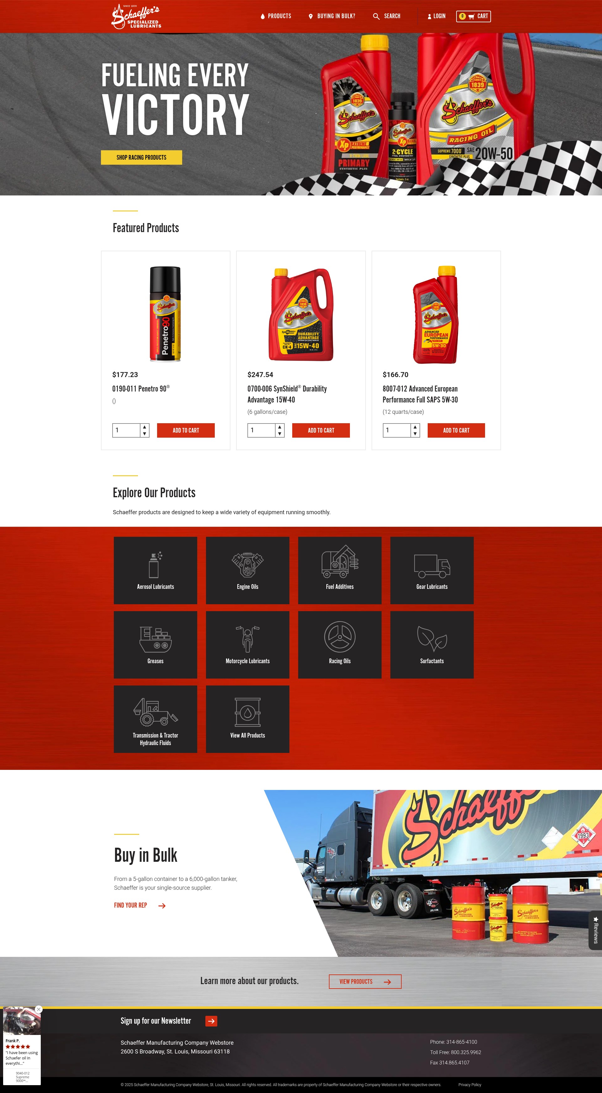 Screenshot of schaeffersoilshop.com