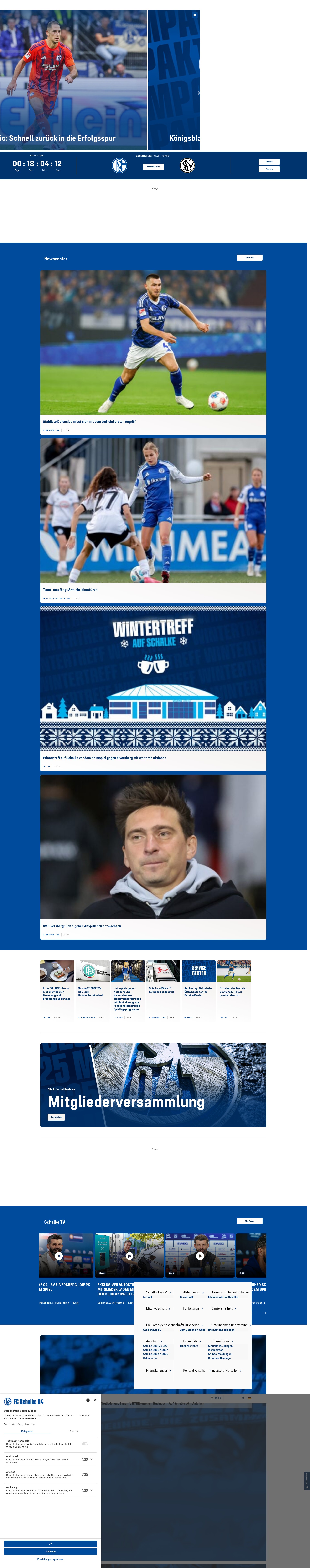 Screenshot of schalke04.de