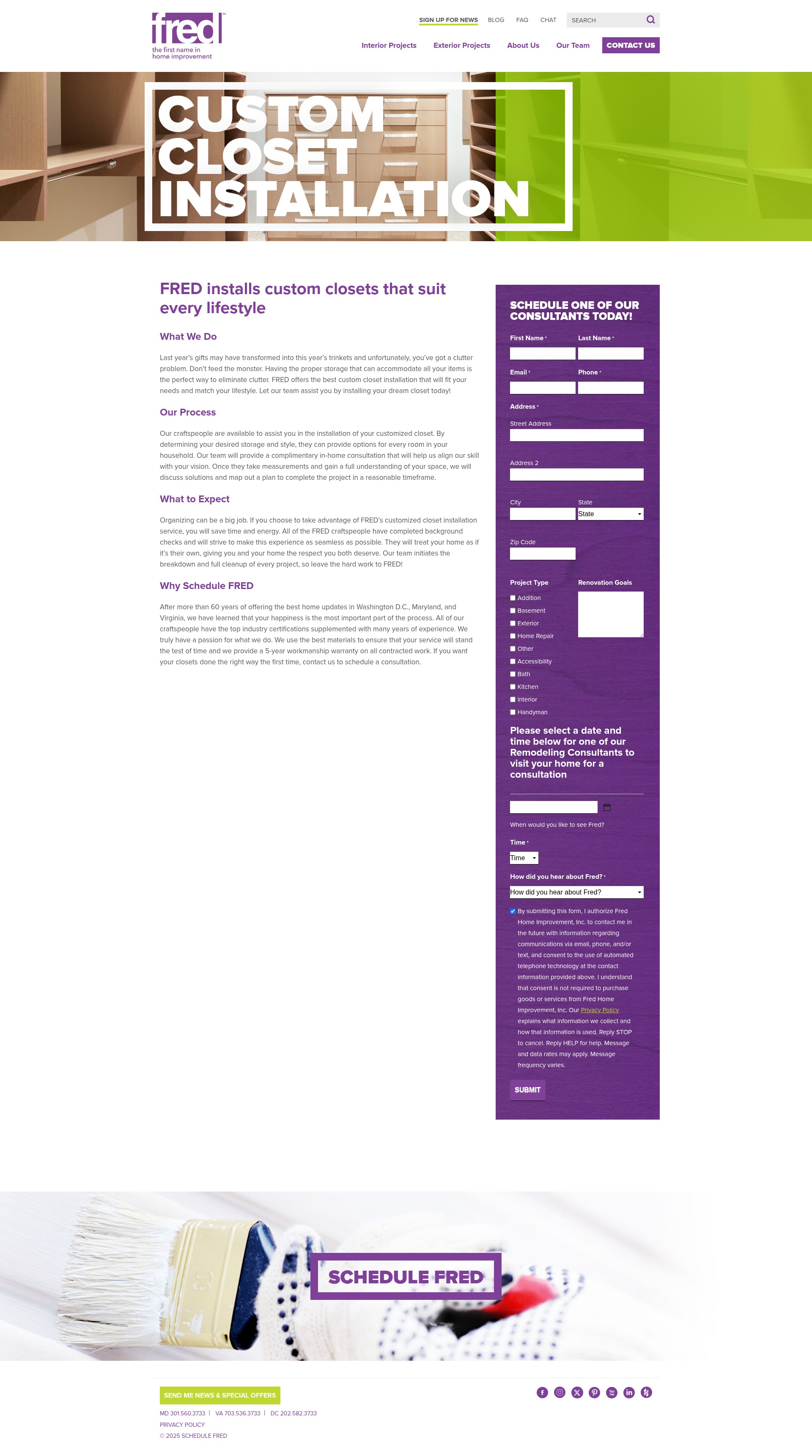 Screenshot of schedulefred.com