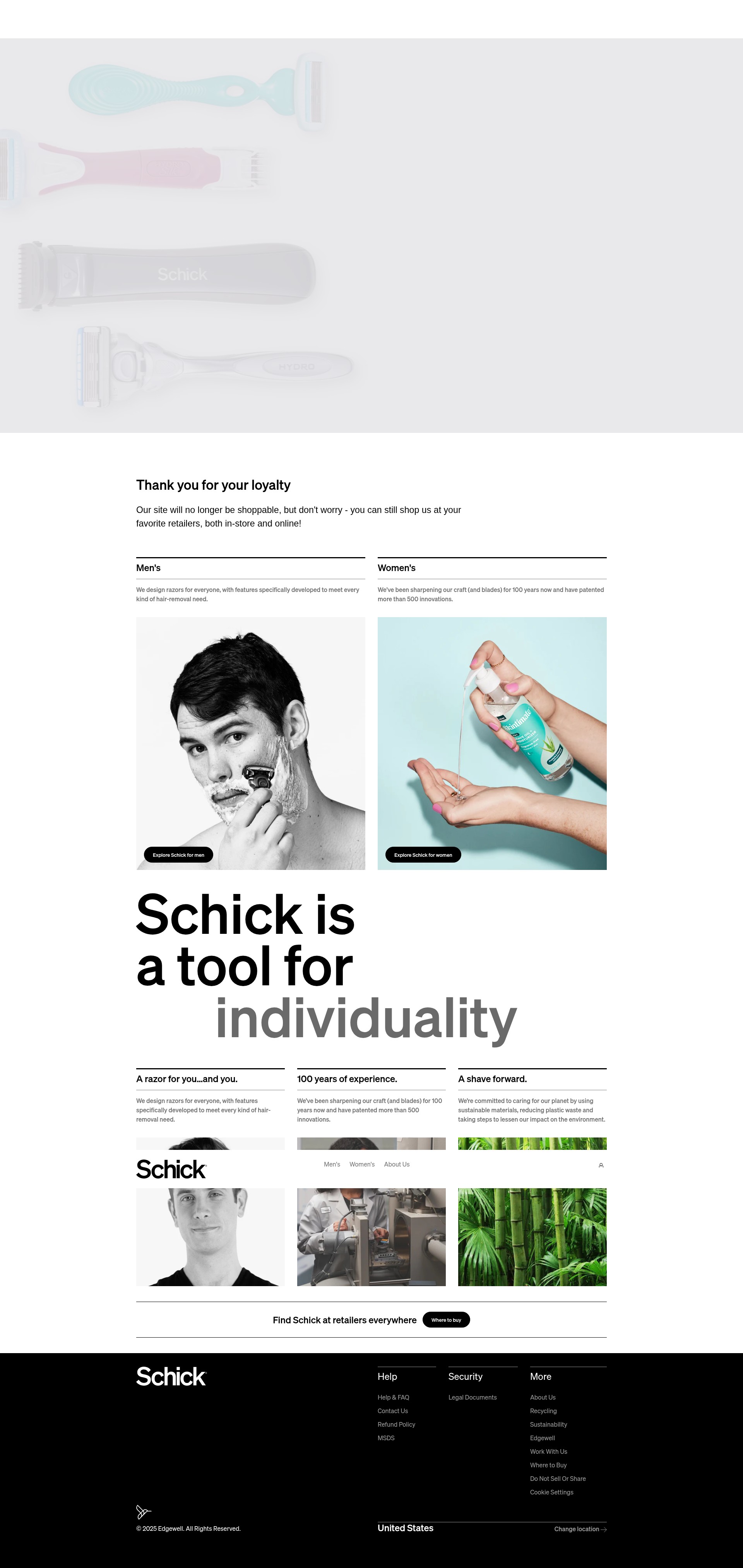 Screenshot of schick.com