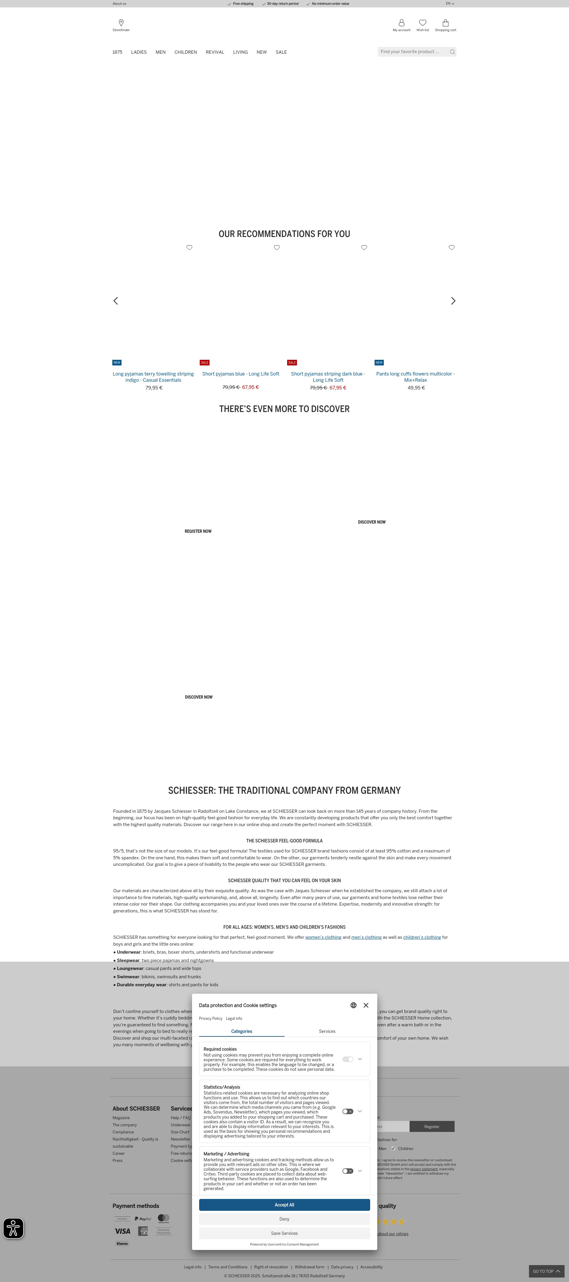Screenshot of schiesser.com