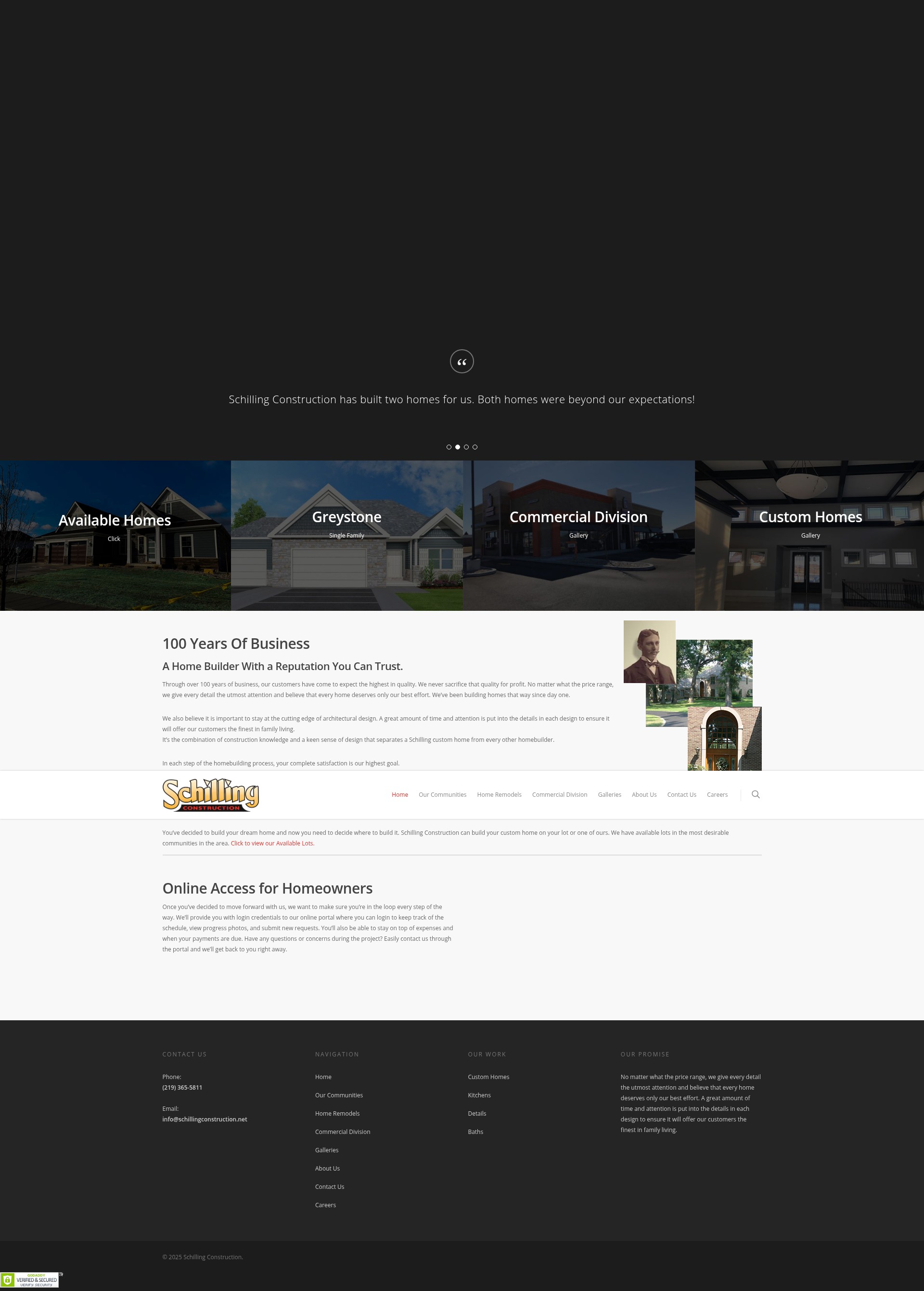 Screenshot of schillingconstruction.net