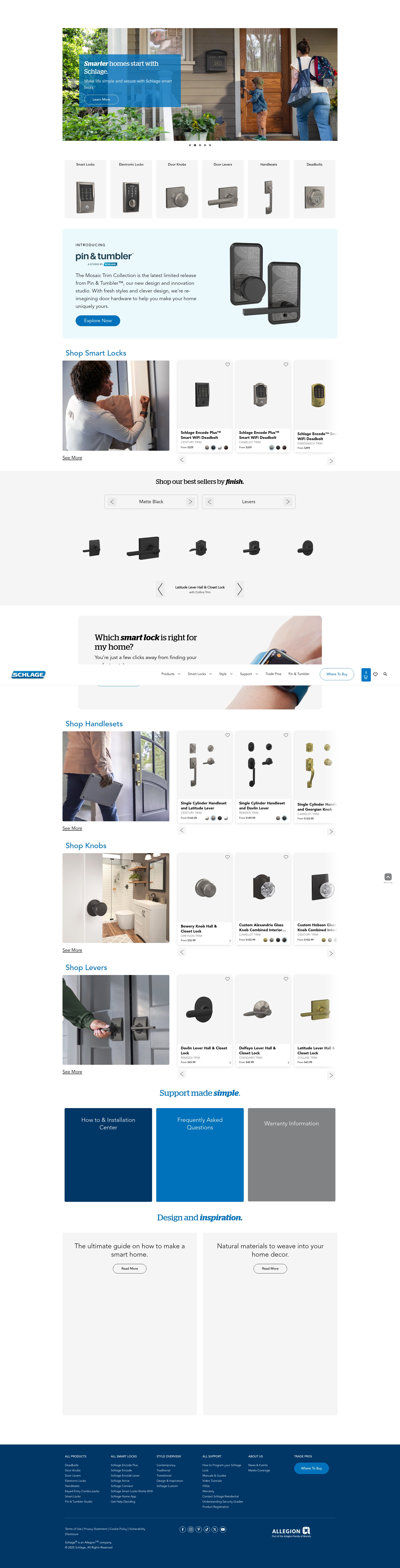 Screenshot of schlage.com