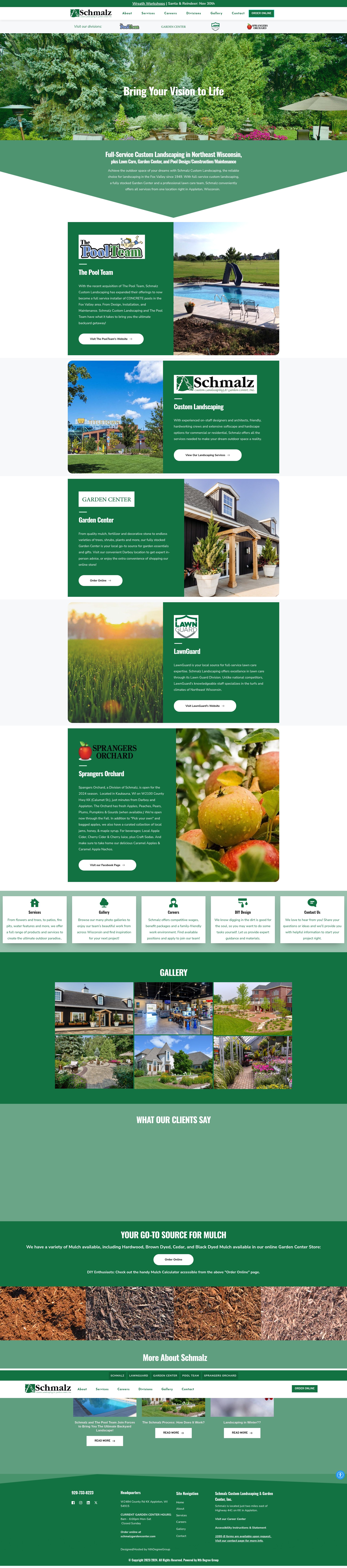 Screenshot of schmalzlandscaping.com
