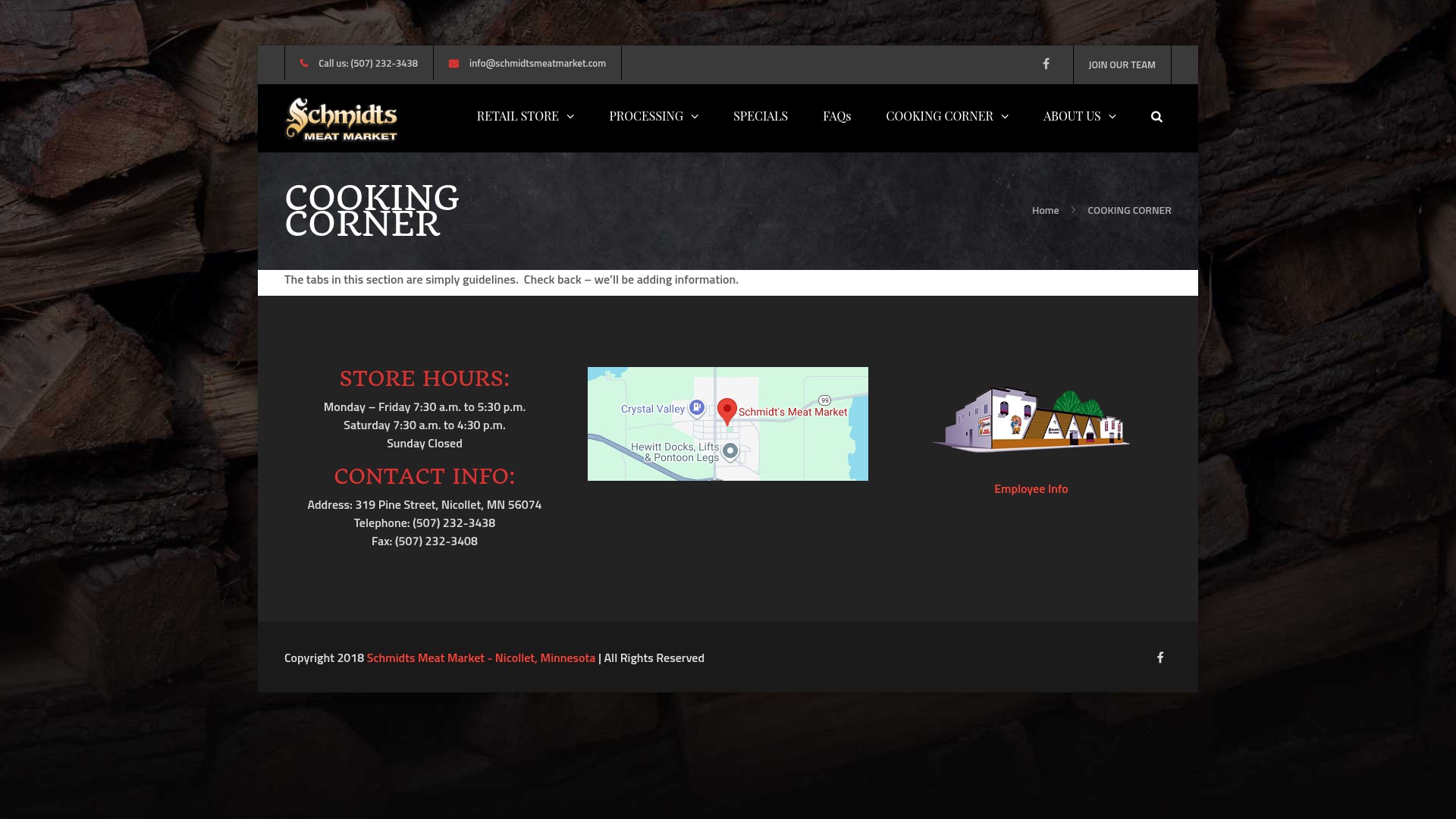 Screenshot of schmidtsmeatmarket.com