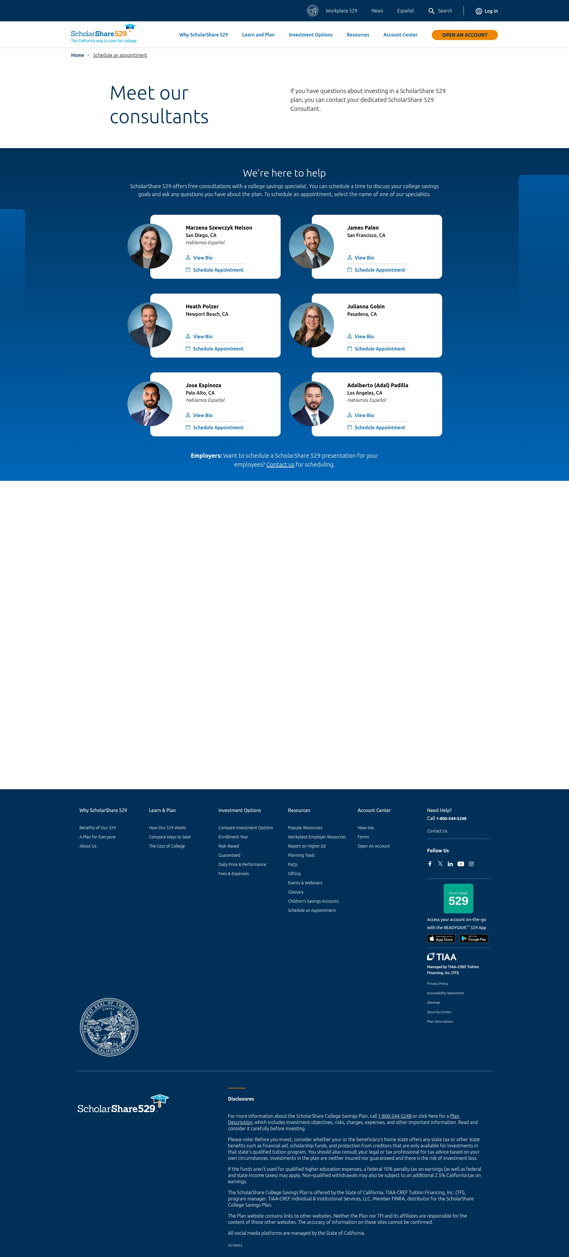 Screenshot of scholarshare529.com