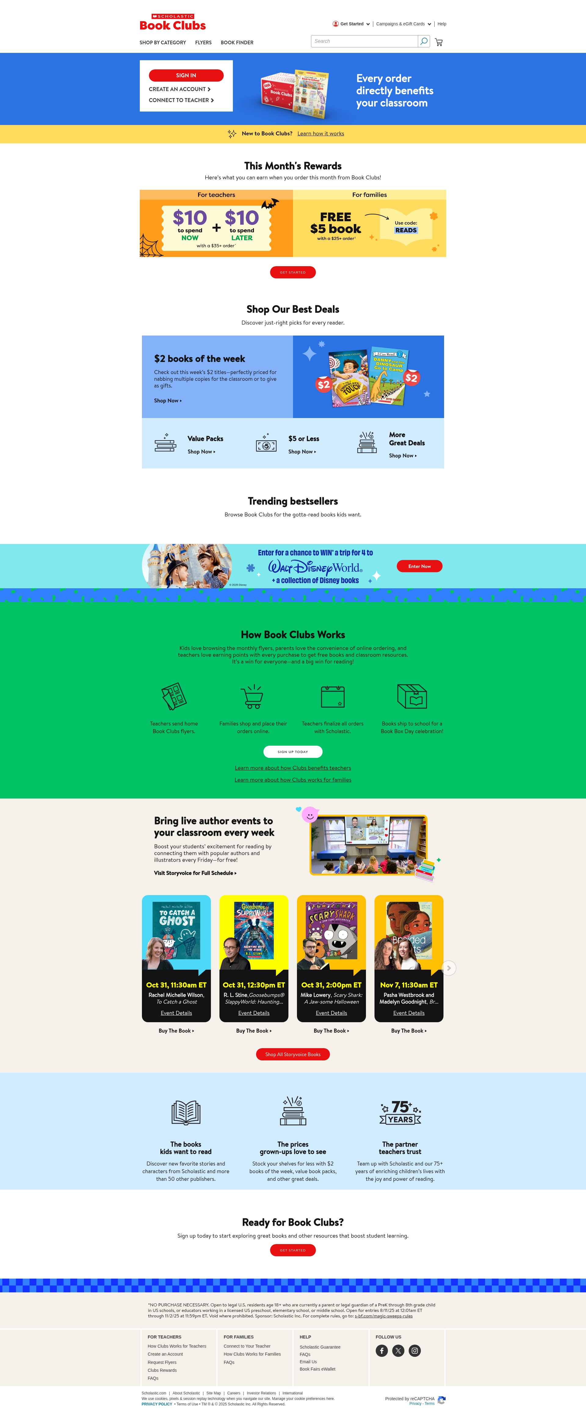 Screenshot of scholastic.com