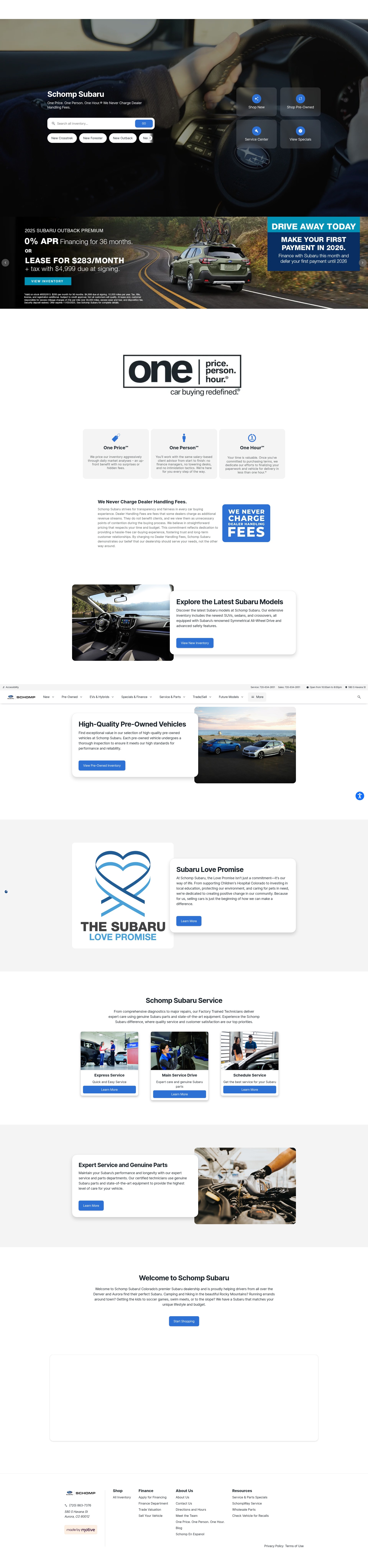 Screenshot of schompsubaru.com