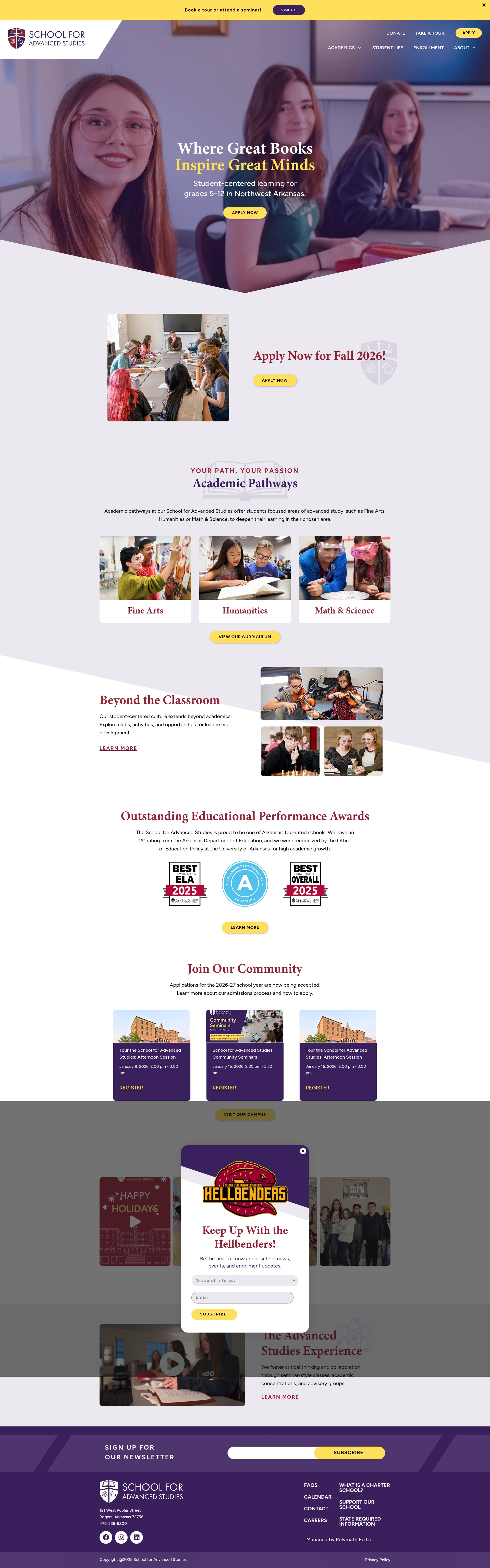 Screenshot of schoolforadvancedstudies.org