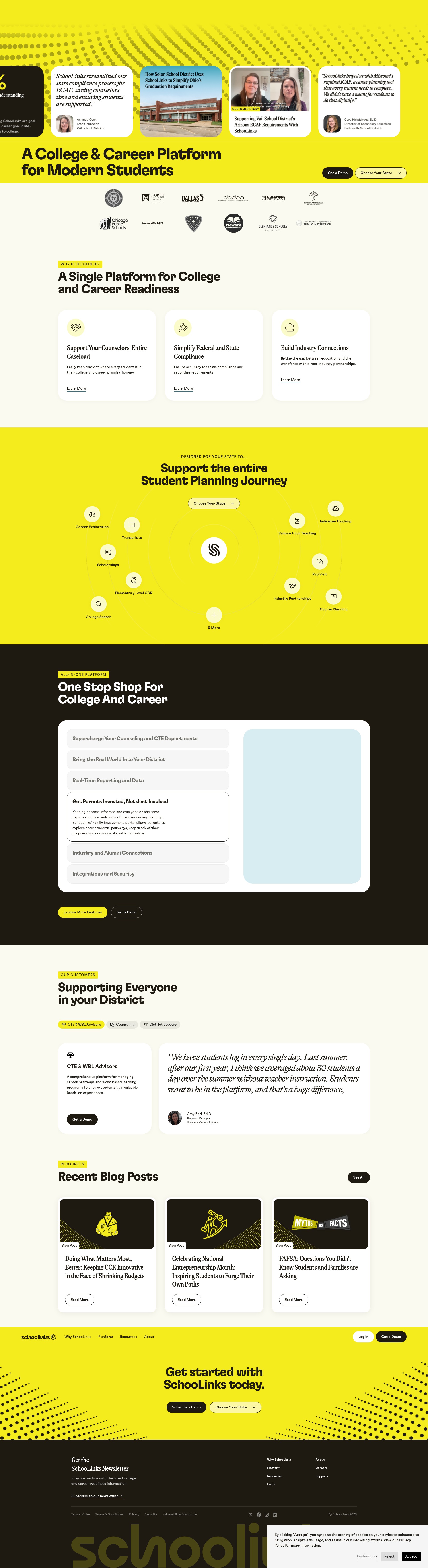 Screenshot of schoolinks.com