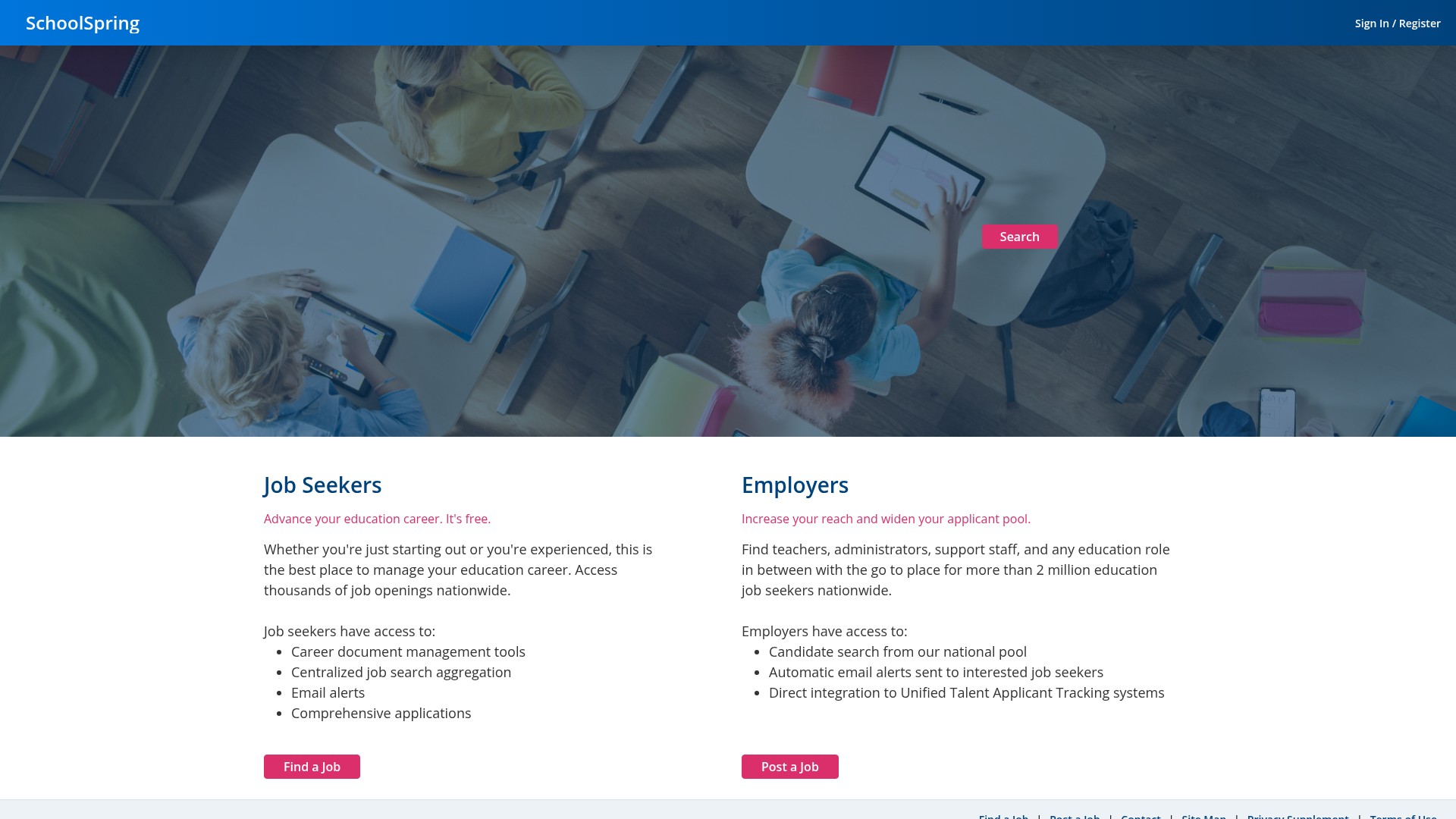 Screenshot of schoolspring.com