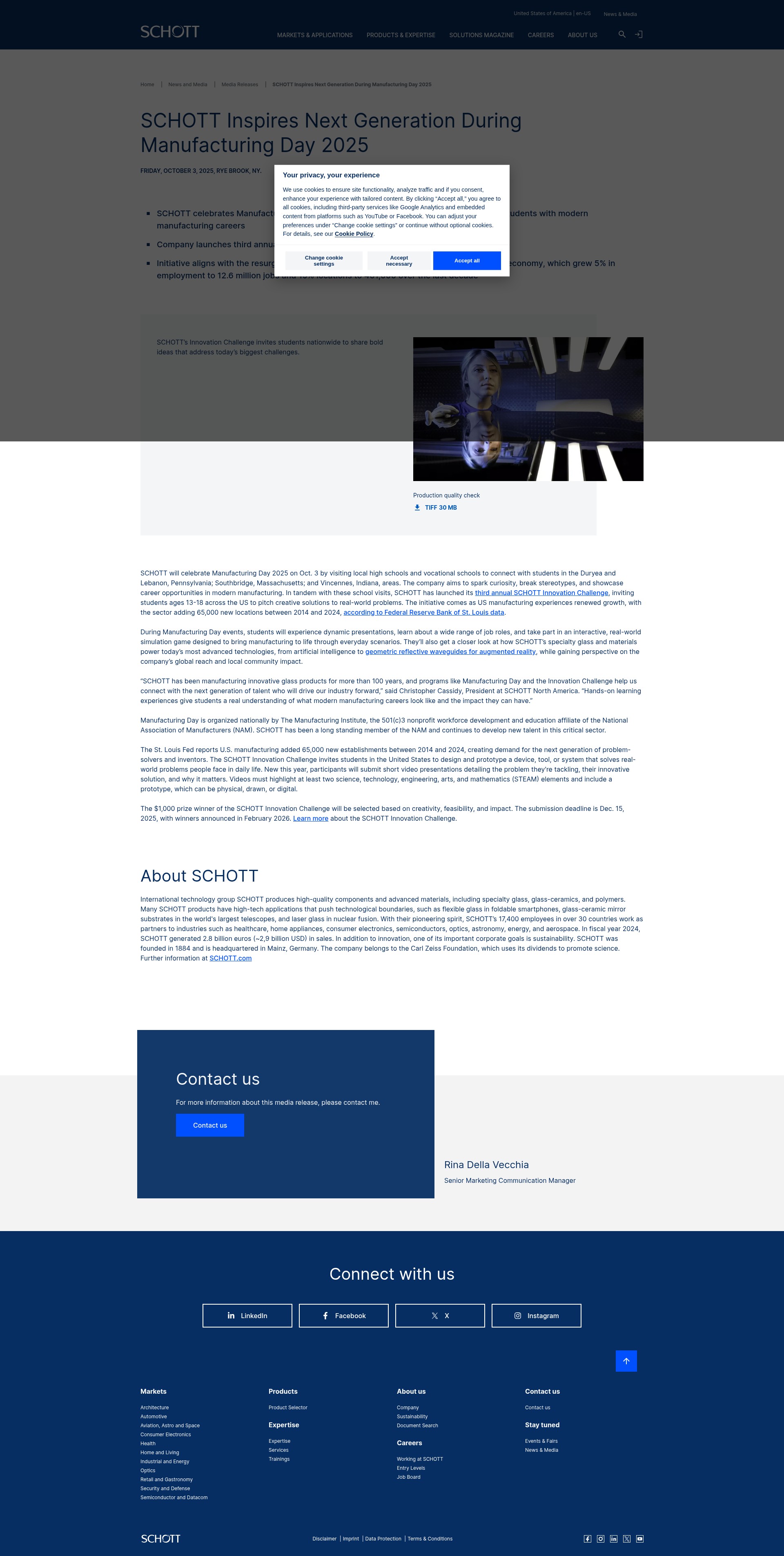 Screenshot of schott.com