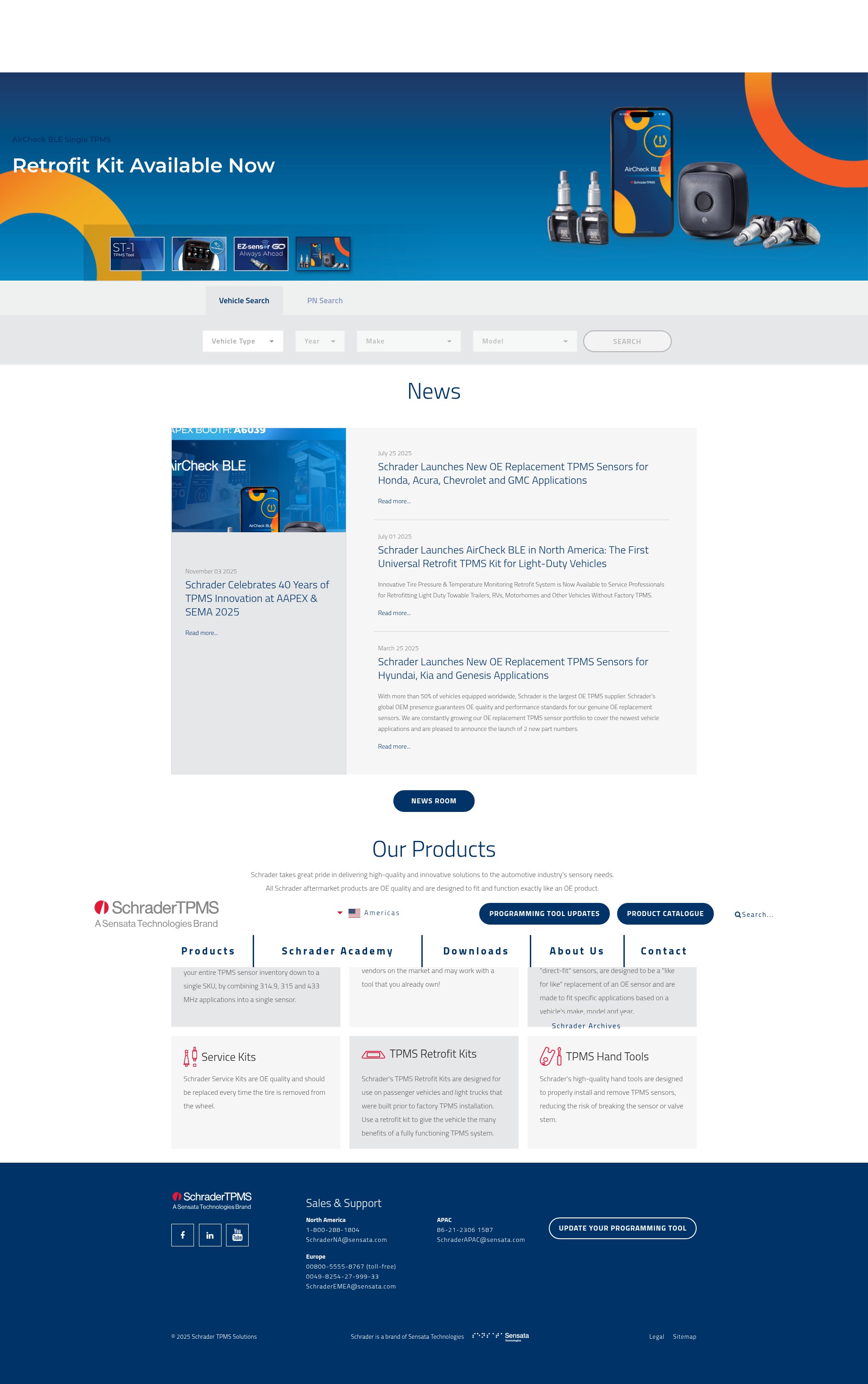 Screenshot of schradertpms.com