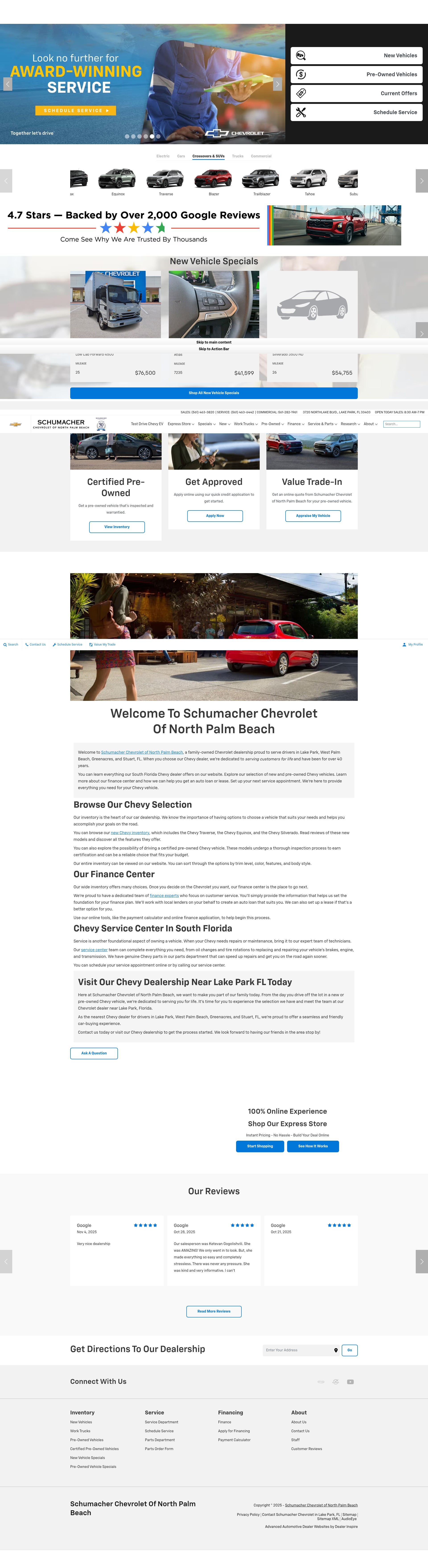 Screenshot of schumacherchevyfl.com