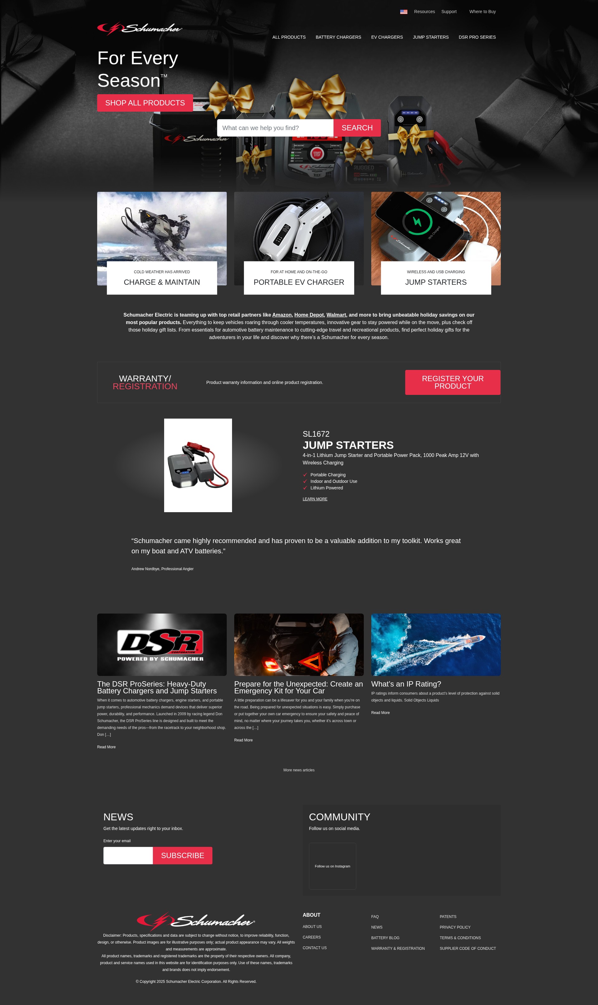 Screenshot of schumacherelectric.com