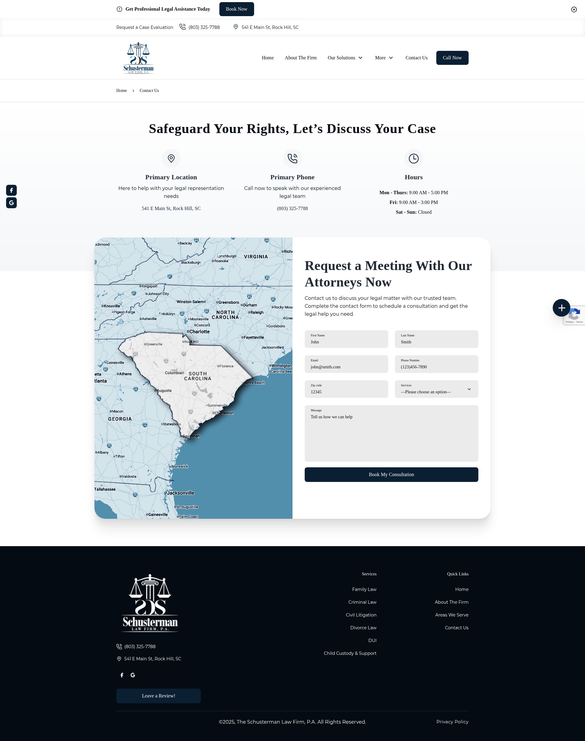 Screenshot of schustermanlawfirm.com