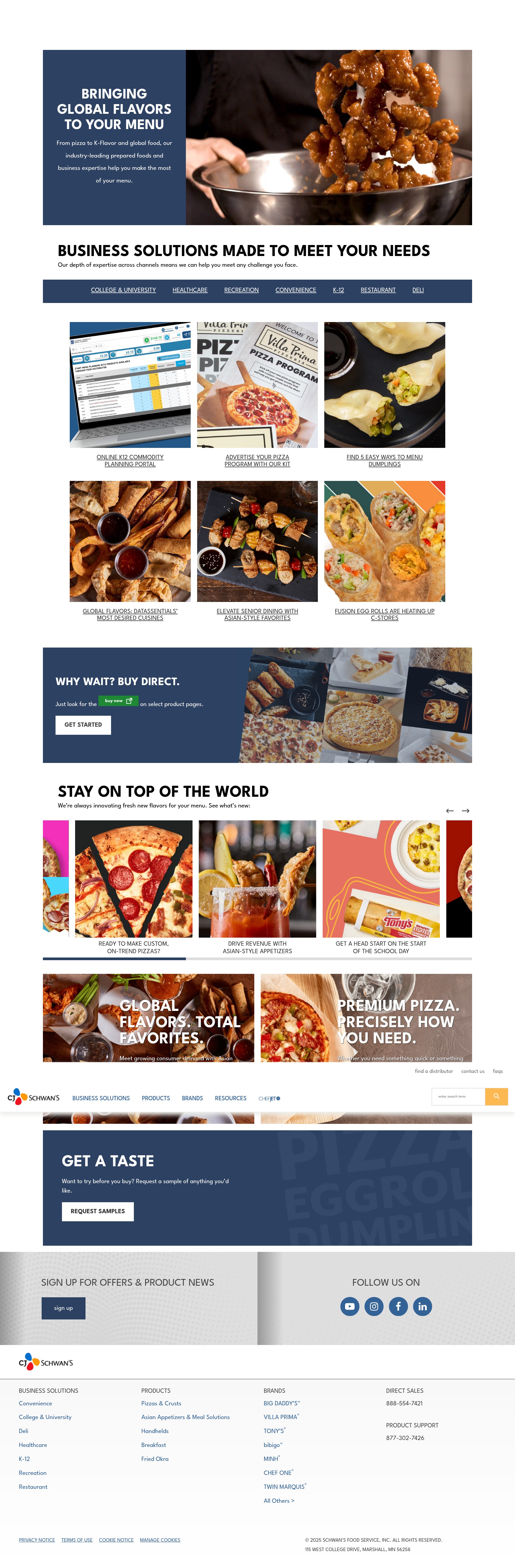 Screenshot of schwansfoodservice.com